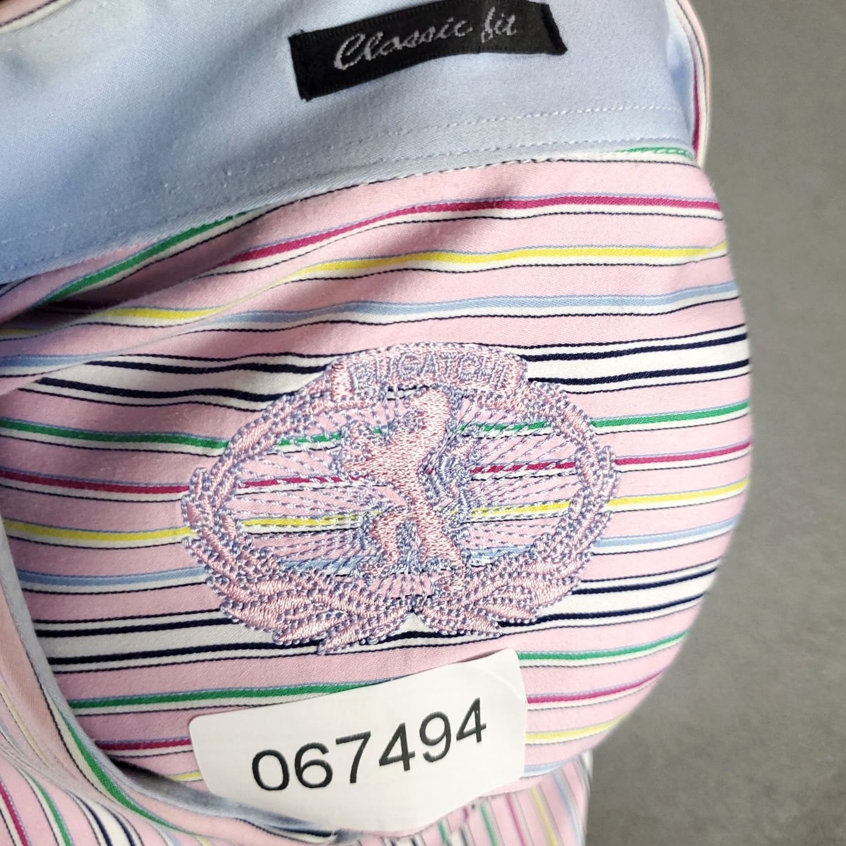 BUGATCHI Bugatchi Shirt Mens XL Pink Striped Button-Up Long Sleeve Regular Fit Vintage No Size US XL / EU 56 / 4 - 7 Thumbnail