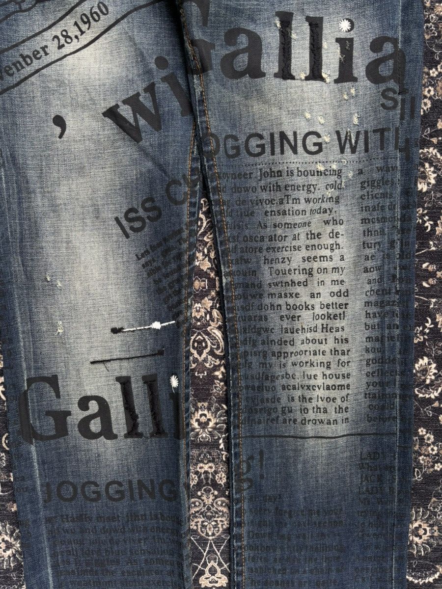 John Galliano John Galliano Newspaper Art Print Denim Pants Size US 30 / EU 46 - 4 Thumbnail