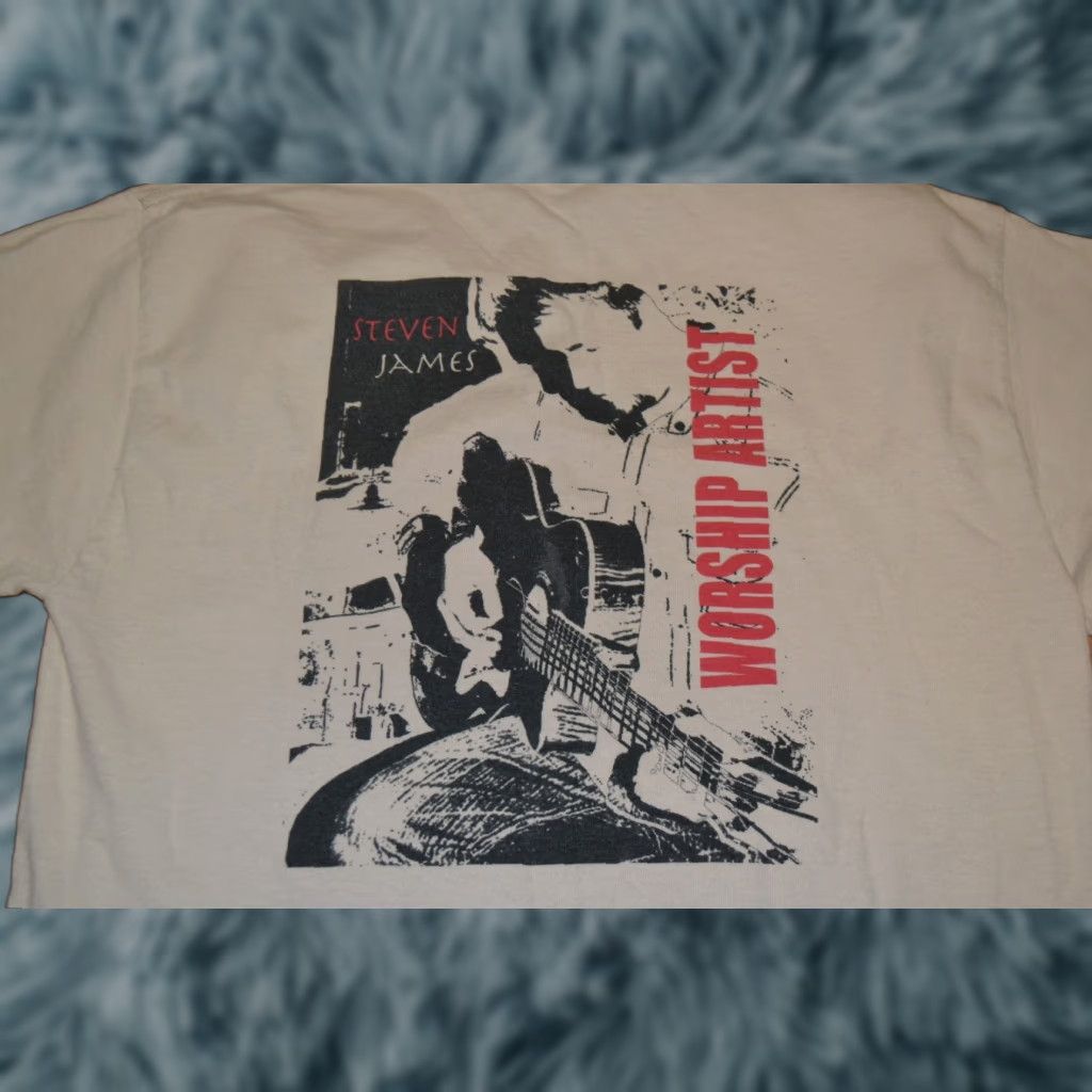 Jerzees Steven James Worship Artist T Shirt Medium Jerzees 100% Cotton Graphic Tee Beige Mens M Size US M / EU 48-50 / 2 - 1 Thumbnail