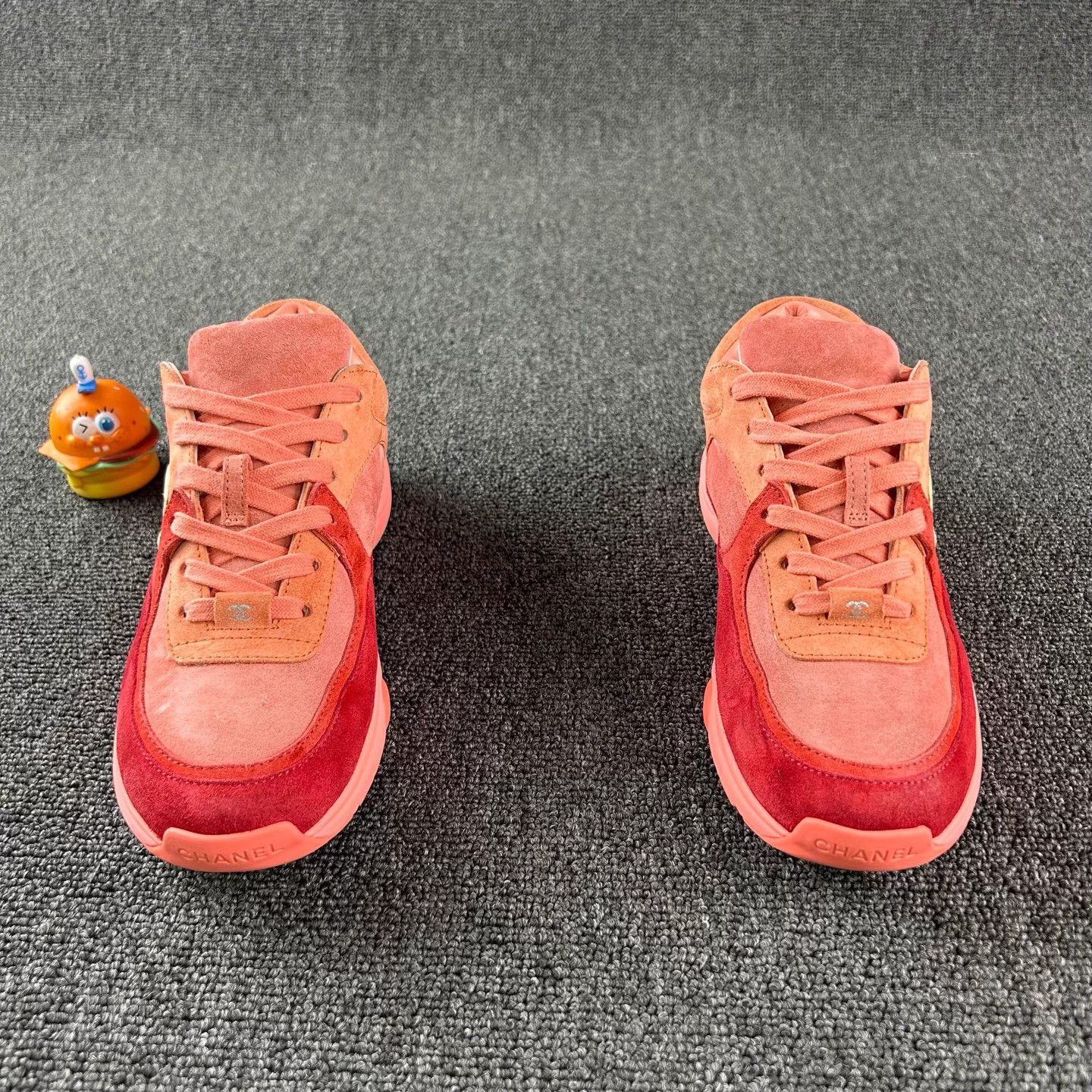 Chanel Chanel Red CC Logo Sneakers Women's 37.5 Like New Size US 6.5 / IT 36.5 - 2 Thumbnail