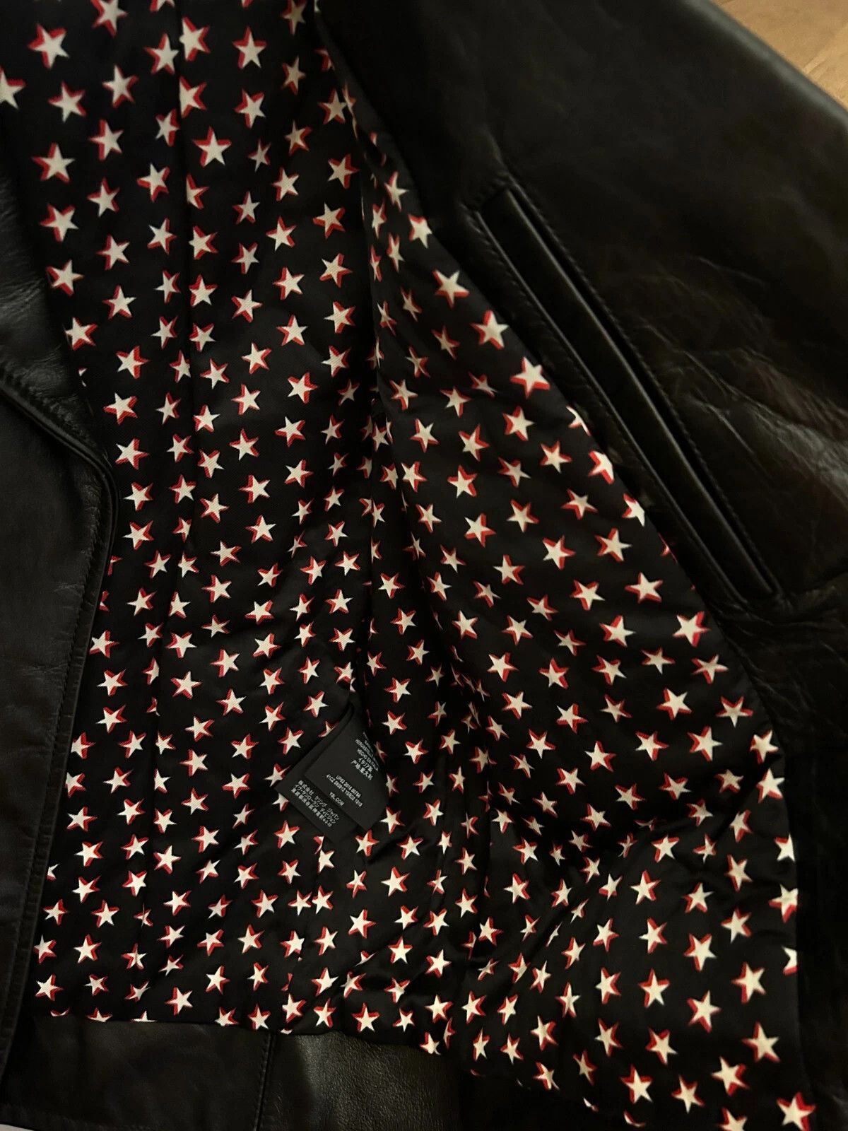 Yves Saint Laurent Motocycle leather jacket star biker black full grain Size US M / EU 48-50 / 2 - 15 Thumbnail