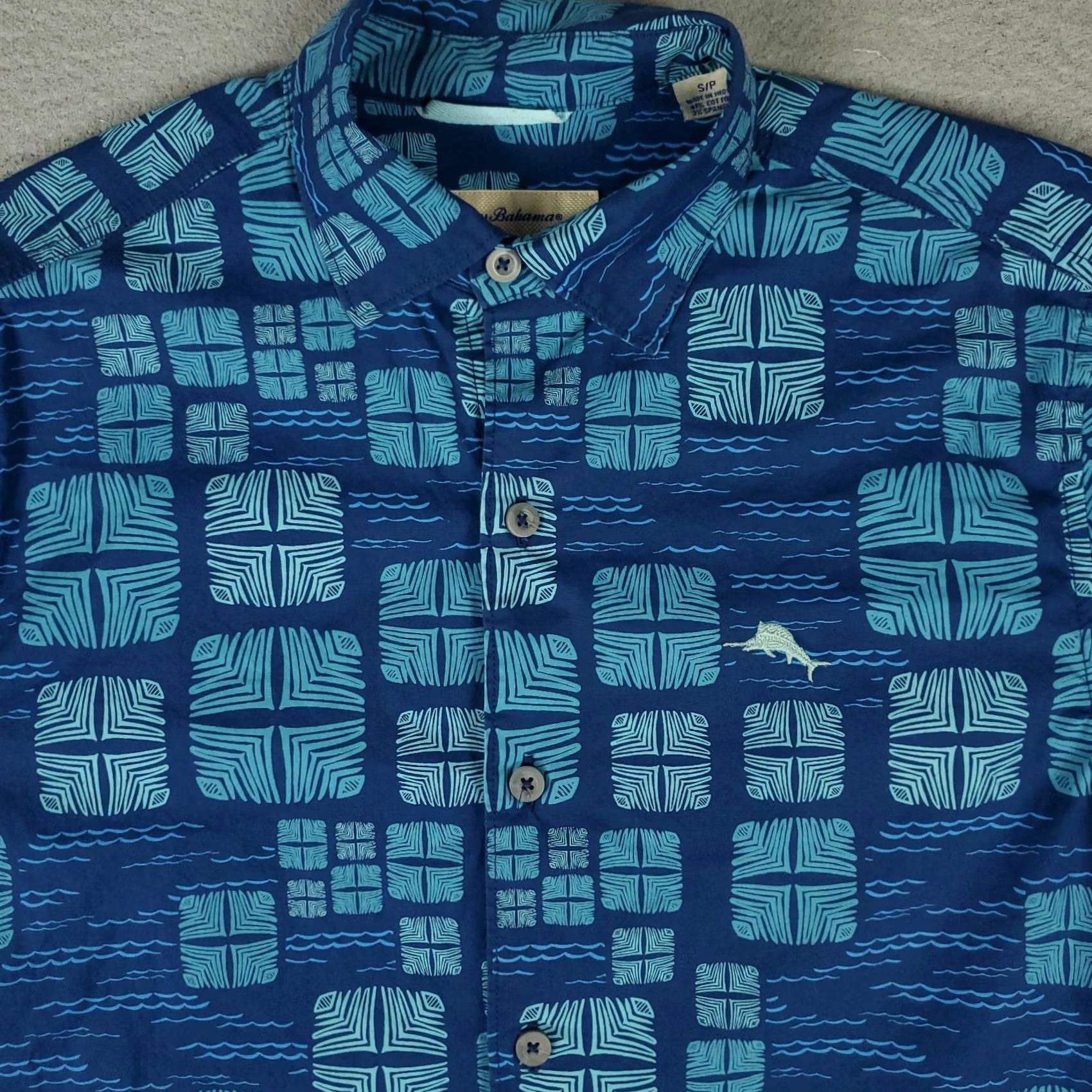 Tommy Bahama Tommy Bahama Shirt Mens Small Blue Cotton Hawaiian Button Up Short Sleeve Shirt Size US S / EU 44-46 / 1 - 2 Thumbnail