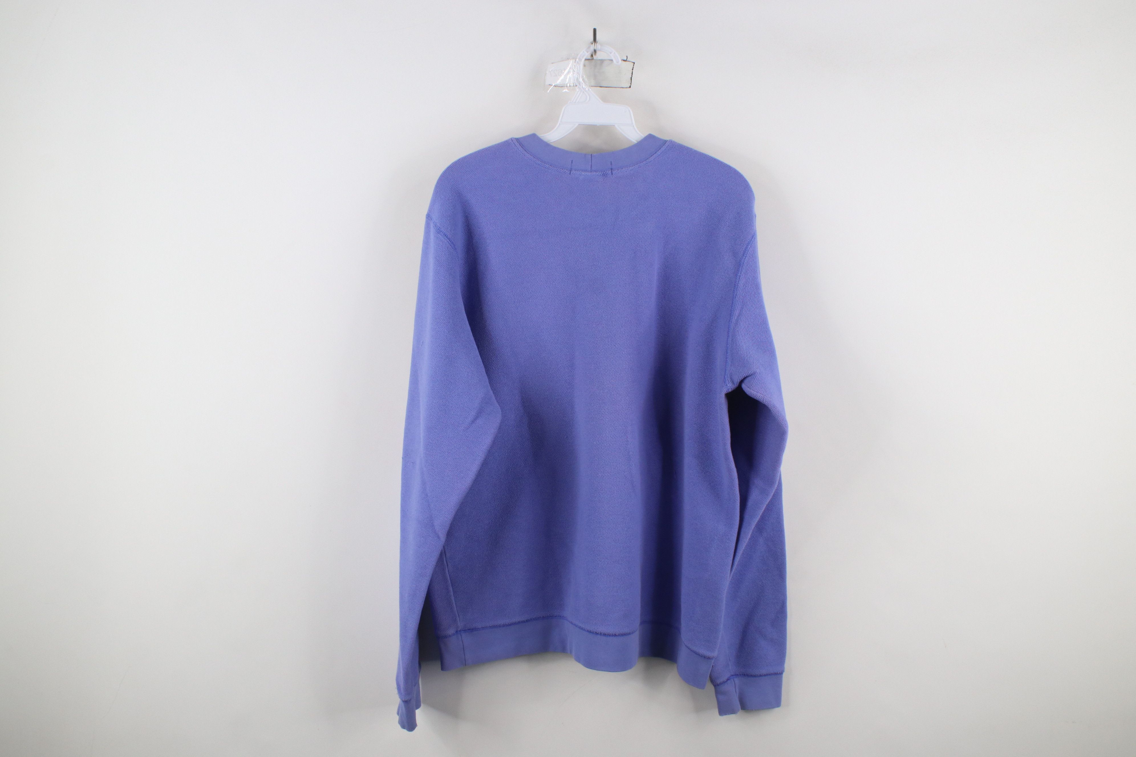 Lands' End × Vintage Vintage 90s Lands End Blank Tight Weave Knit Sweater Blue Size US M / EU 48-50 / 2 - 10 Thumbnail