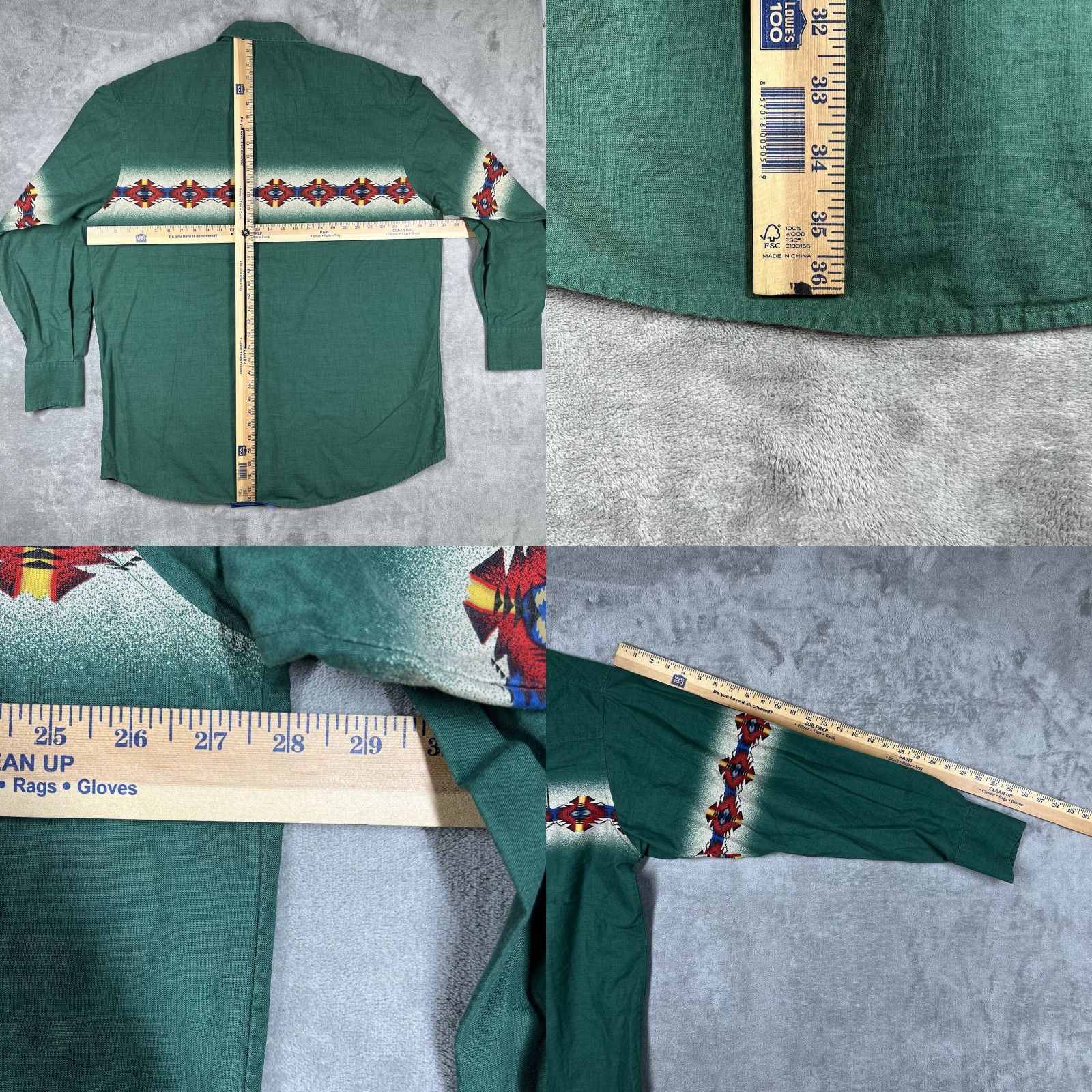 Wrangler VINTAGE Wrangler Shirt Brushpopper Mens Pearl Snap Aztec Western Size 2XL EUC Size US XXL / EU 58 / 5 - 9 Thumbnail
