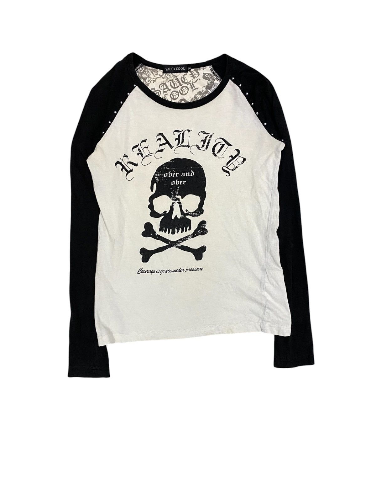 20471120 Vtg Saucy Cool Skull and bone punk Size XS / US 0-2 / IT 36-38 - 1 Thumbnail