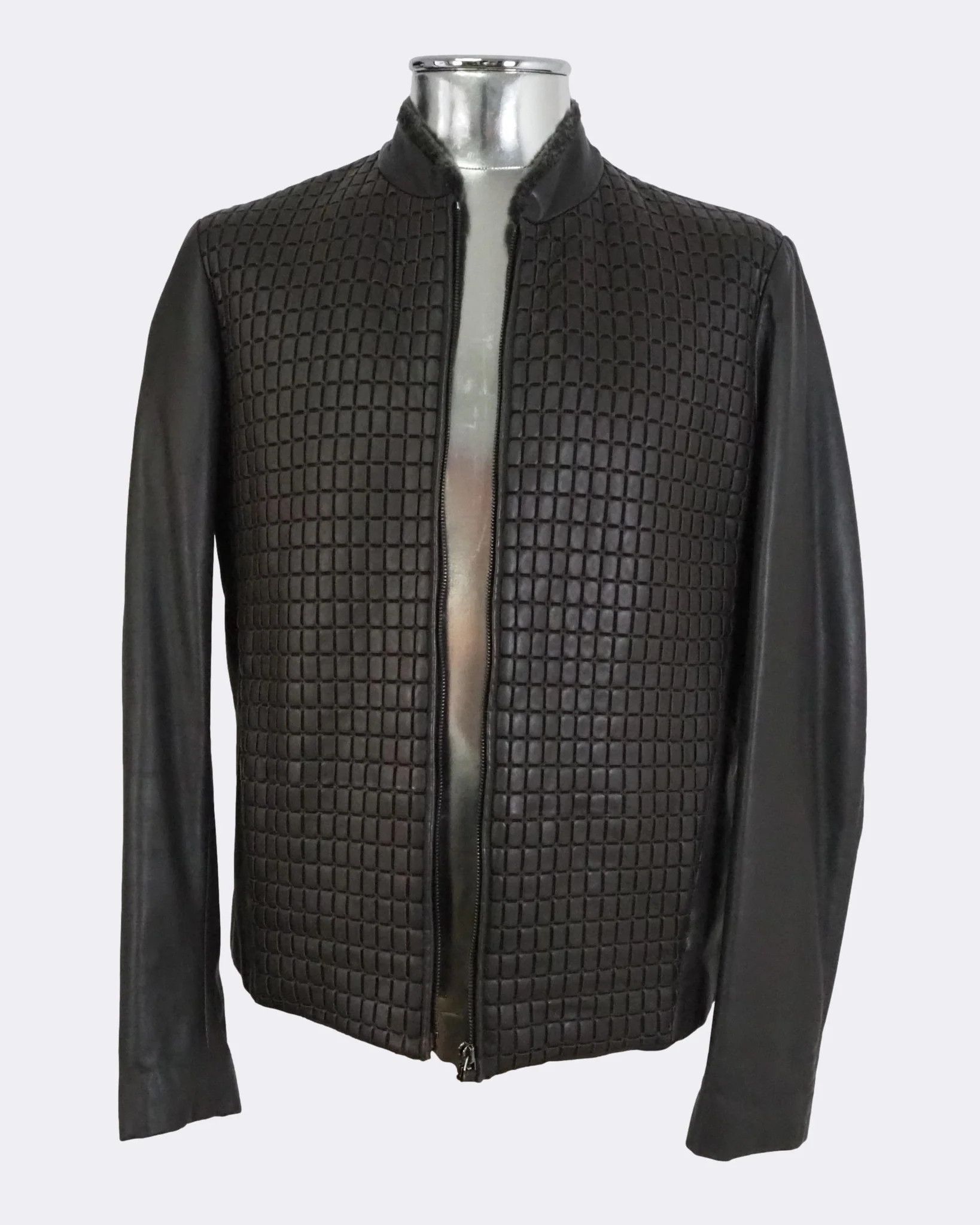 Armani Collezioni Armani Collezioni Square FrontLeatherJacket Fur Collar$2325 Size US M / EU 48-50 / 2 - 1 Thumbnail