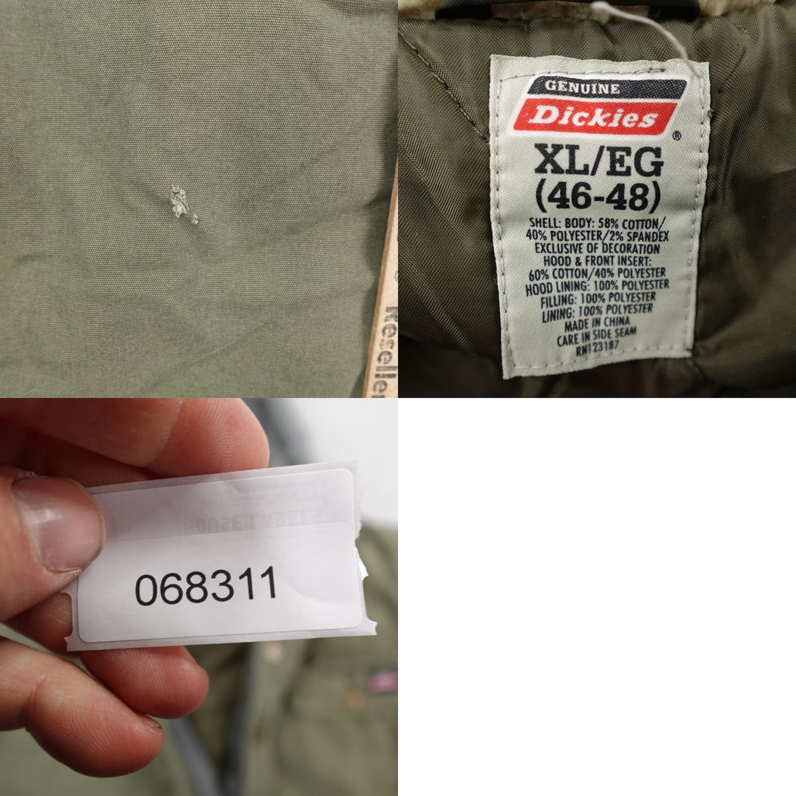 Dickies Dickies Jacket Mens XL Green Sherpa Quilted Lined Insulated Hoodie Work Coat Jacket Size US XL / EU 56 / 4 - 8 Thumbnail