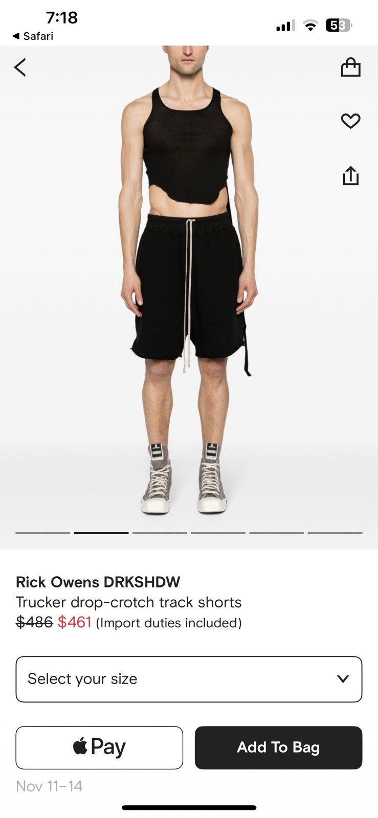 Rick Owens Drkshdw RICK OWEN SHORTS Size US 32 / EU 48 - 7 Thumbnail