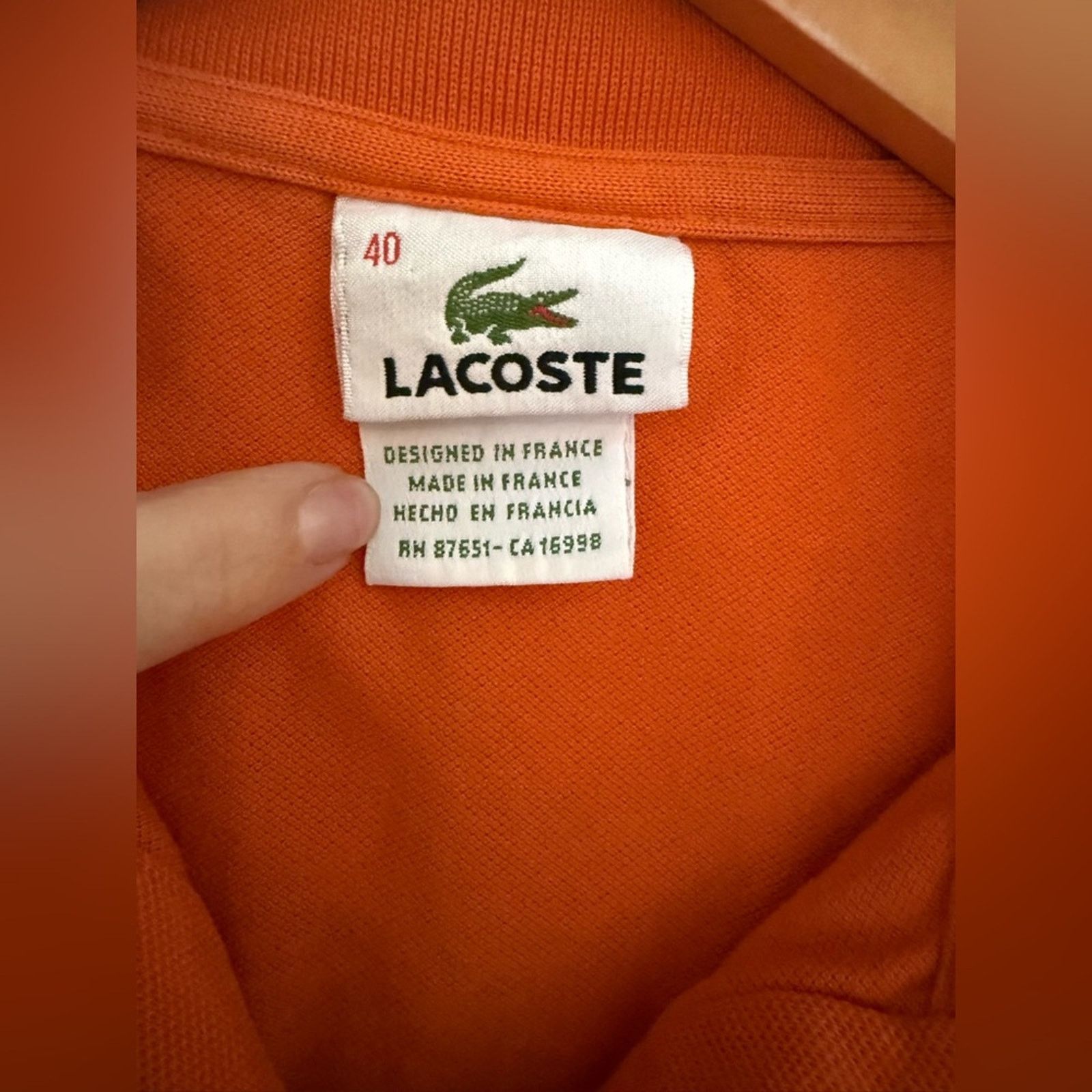 Lacoste Lacoste Sleeveless Polo Shirt Orange Cotton Piqué Size 40 Size M / US 6-8 / IT 42-44 - 3 Thumbnail