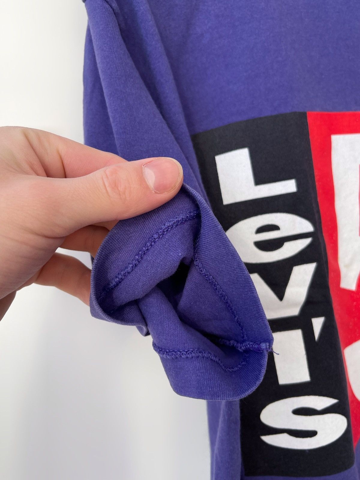 Levi's × Vintage Vintage 1992 Levi's 501 Single Stitch Streetwear Purple Tee Size US M / EU 48-50 / 2 - 7 Thumbnail