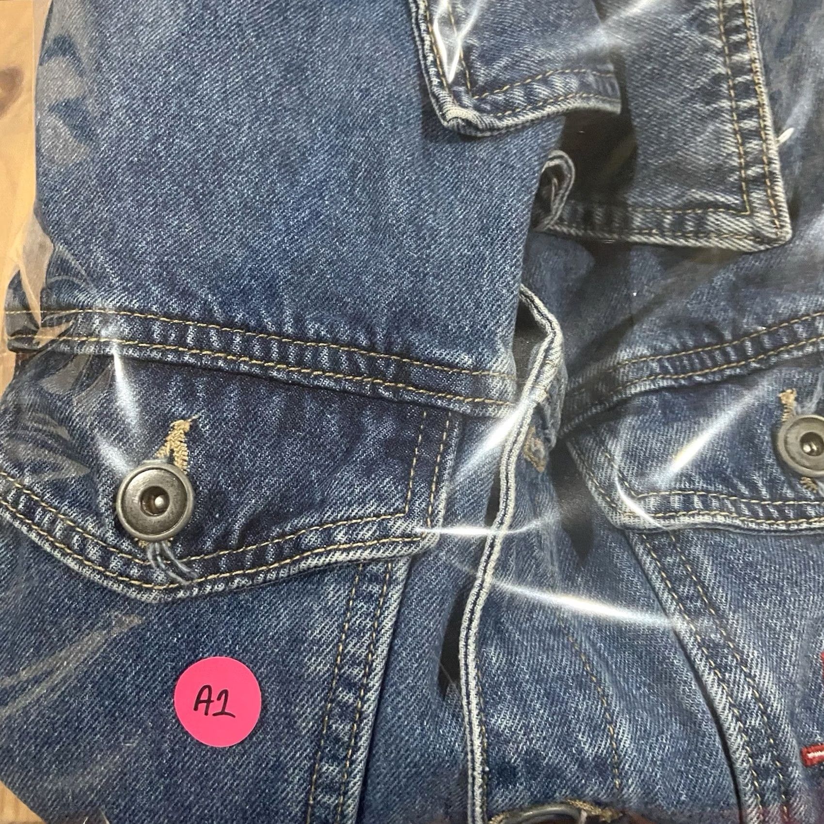 Denime STRATA Lolla Lollapalooza Denim Jacket Size M Women Embroidered Button Blue Size 32" / US 10 / IT 46 - 8 Thumbnail