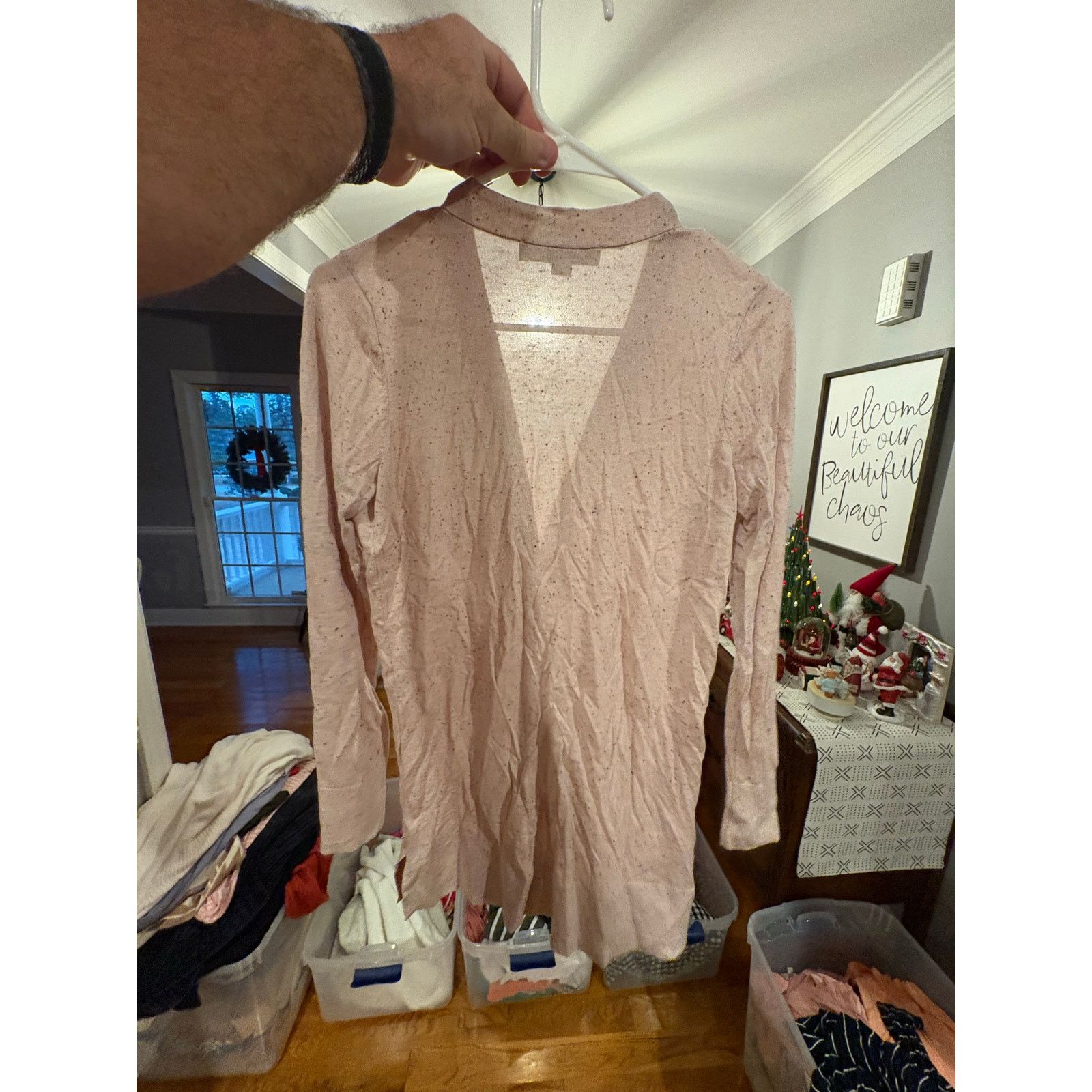 Loft LOFT Women’s Blush Pink Speckled Cardigan Size Small Size S / US 4 / IT 40 - 4 Thumbnail