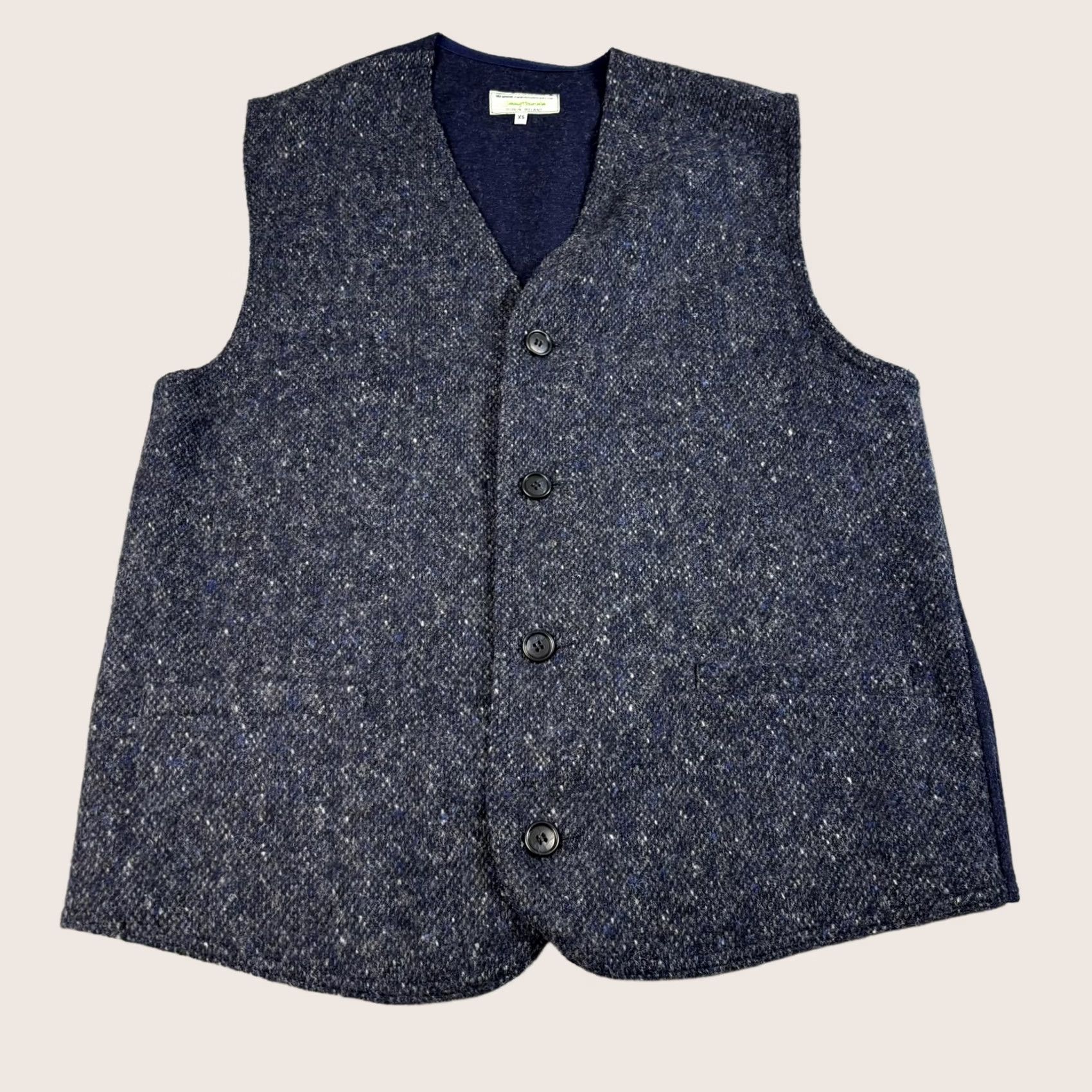 Vintage VINTAGE? No. Final: Jimmy Hourihan Vest Wool Tweed Ireland Donegal Navy Blue XS Mens Wool Vest with Pockets Front Button Closure Size US XS / EU 42 / 0 - 1 Thumbnail