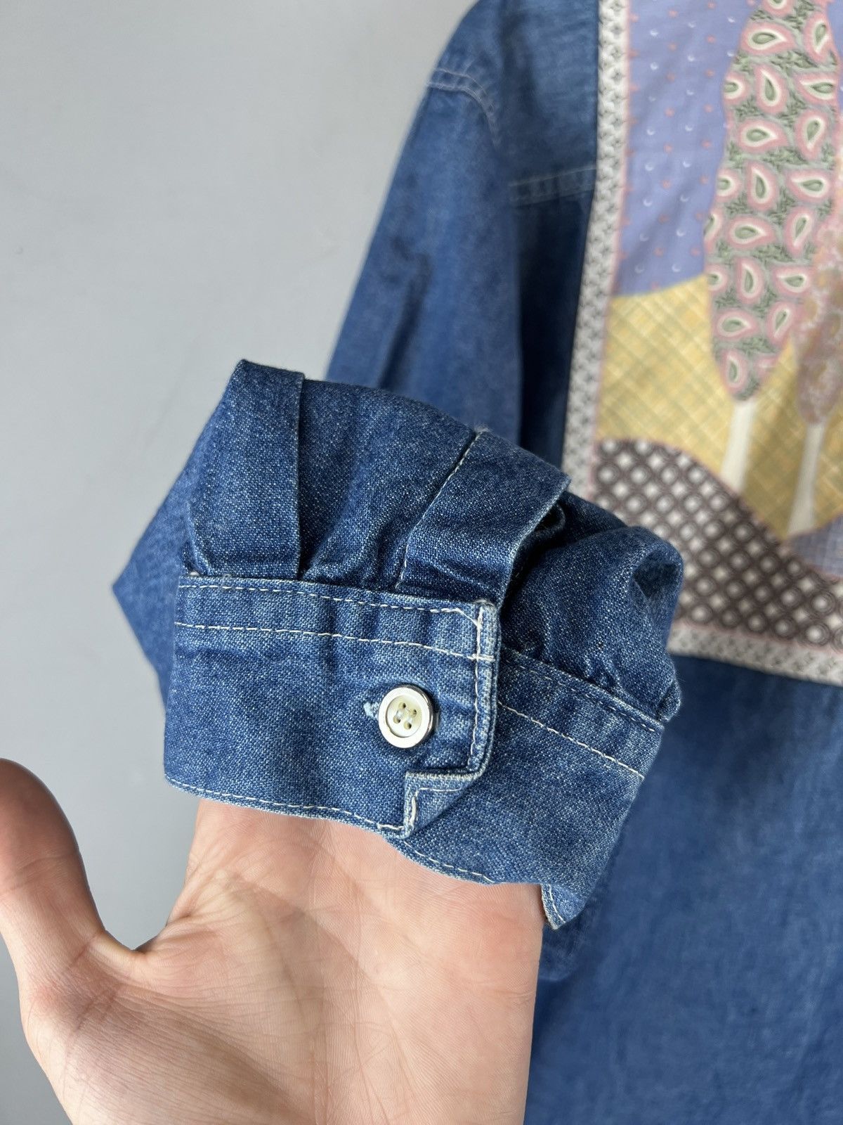 Flannel × Paradise × Vintage Vintage Paradise Flannel Denim Art Shirt M size y2k Size US M / EU 48-50 / 2 - 4 Thumbnail