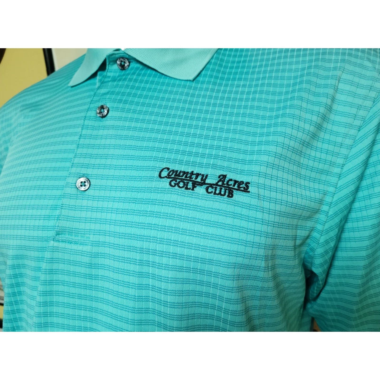 Vintage Bermuda Sands Polo Shirt Golf Performance Medium M Blue Striped Logo Embroidered Polo Shirt Men's Size US M / EU 48-50 / 2 - 2 Thumbnail