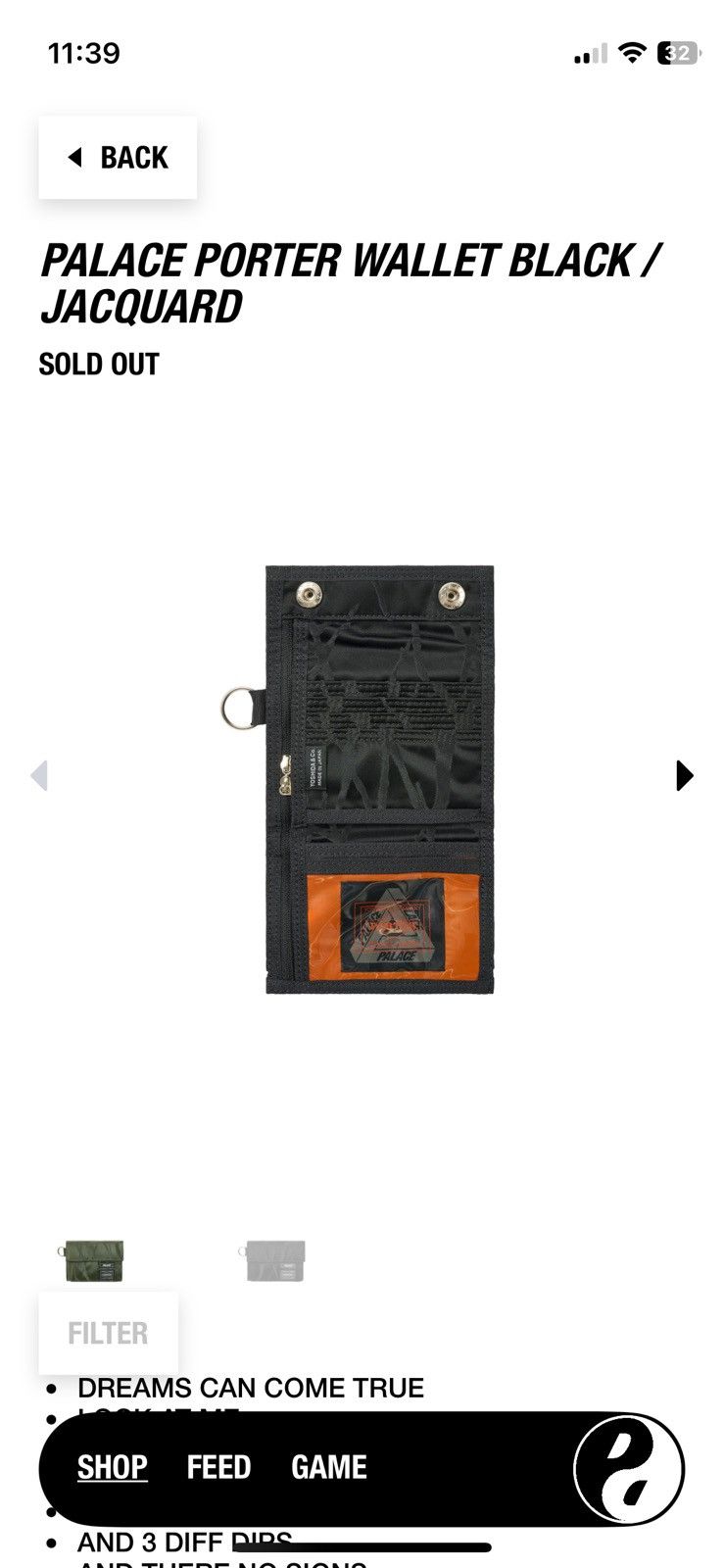 Palace × Porter Palace Porter Wallet Black / Jacquard Size ONE SIZE - 4 Thumbnail