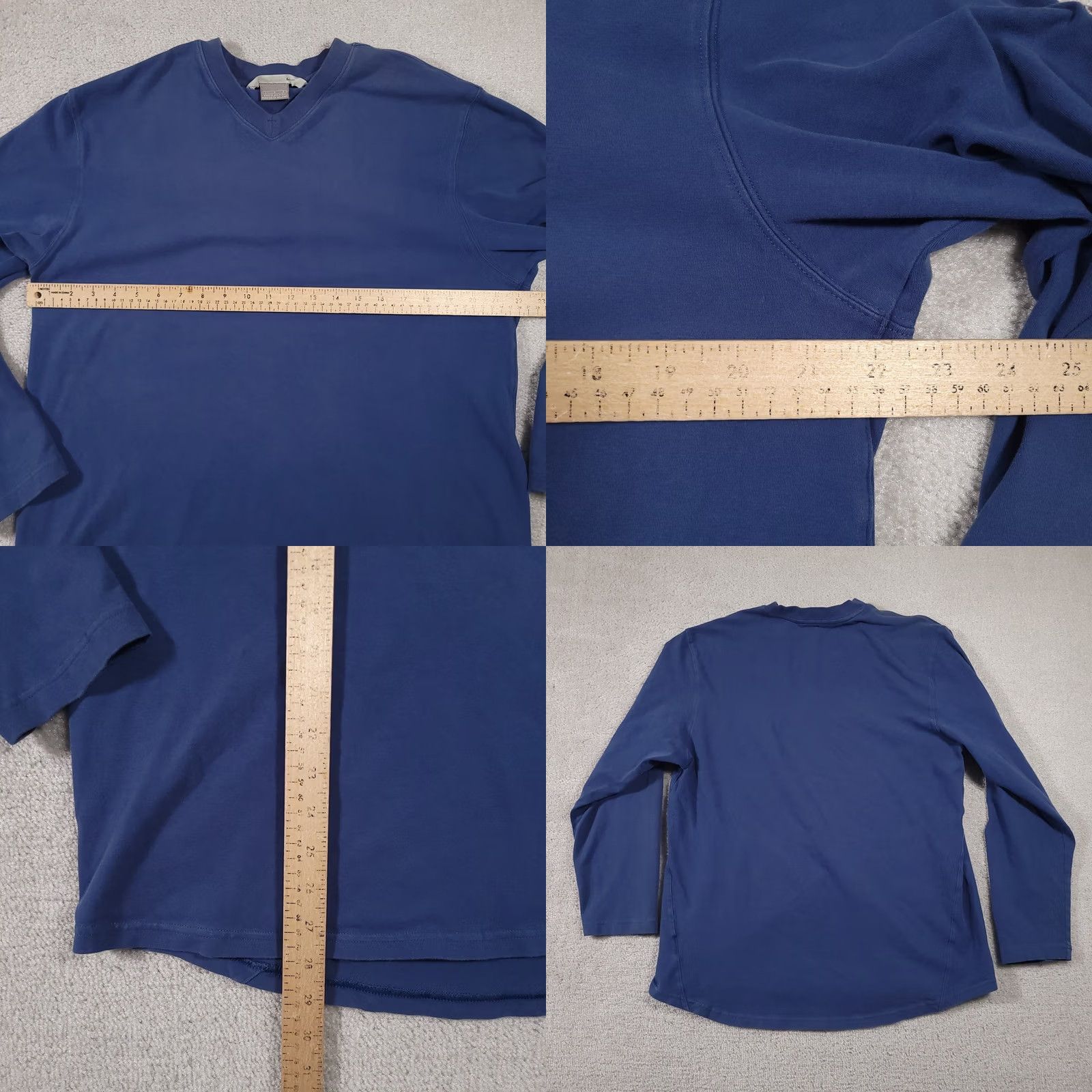 Nike VINTAGE Nike Gray Tag V-Neck Long Sleeve Shirt Mens Large Blue Embroidered Logo Size US L / EU 52-54 / 3 - 8 Thumbnail