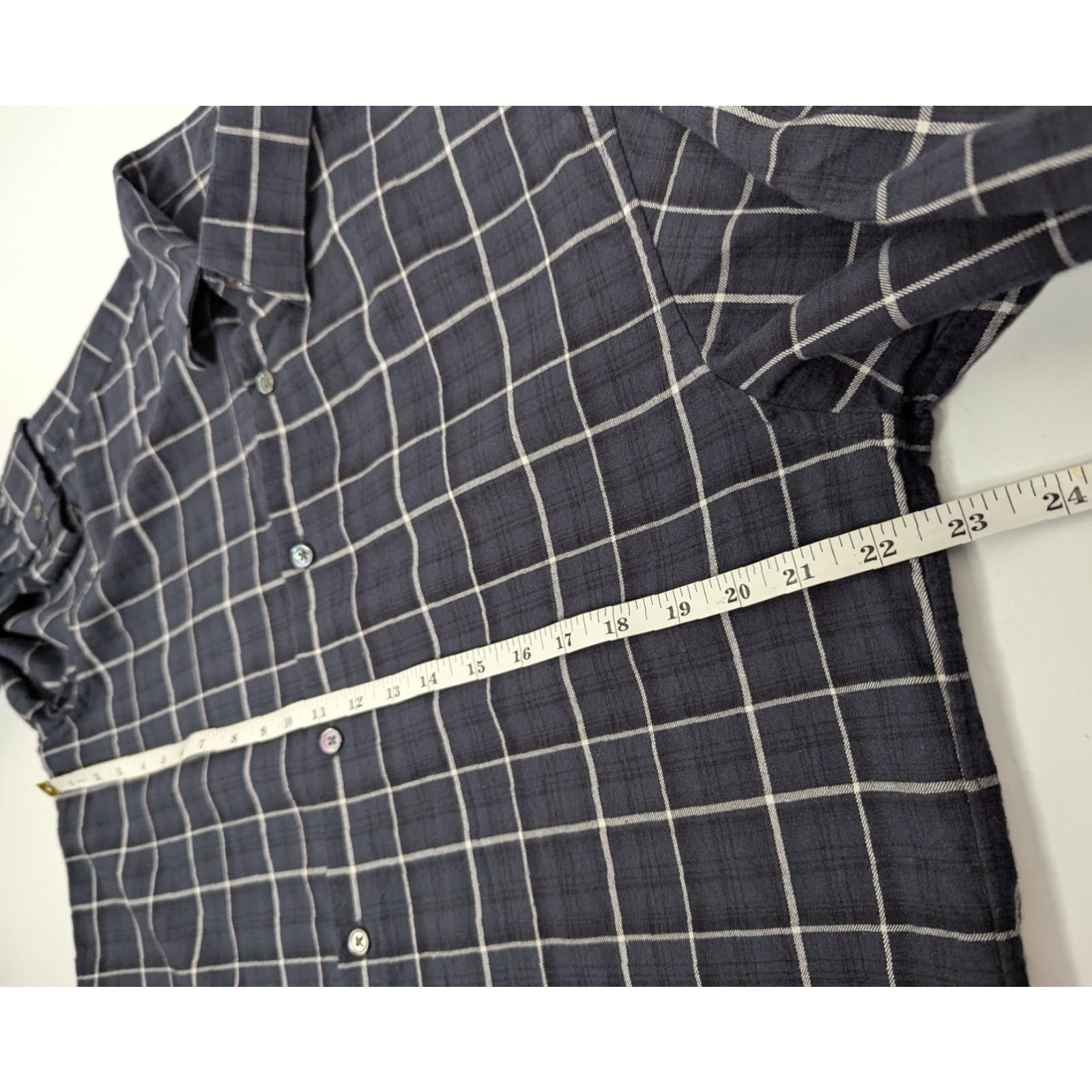 Theory Theory Button-Up Shirt Men Navy Plaid Lightweight Flannel Size L Size US L / EU 52-54 / 3 - 6 Thumbnail