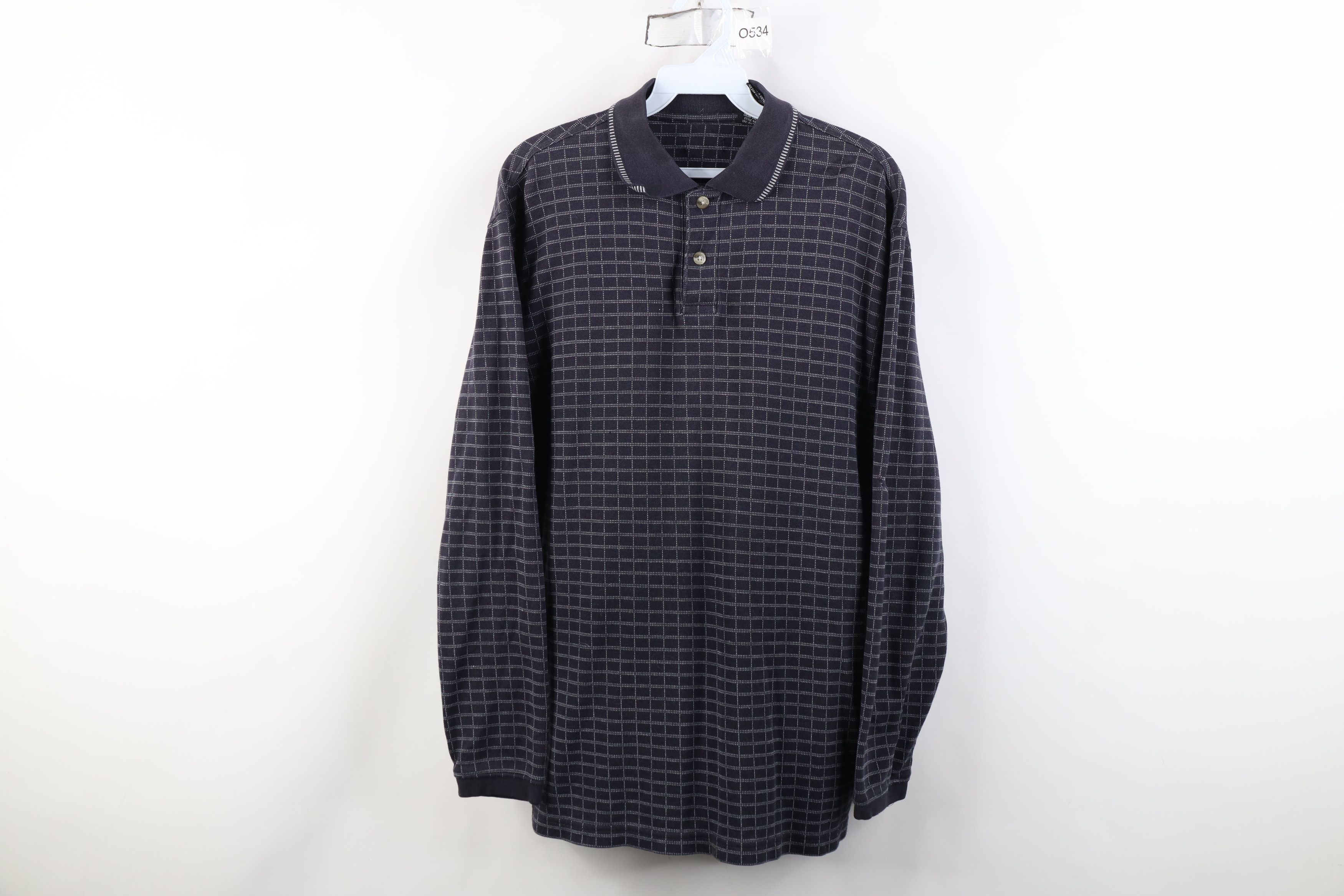 Vintage Vintage 90s Streetwear Checkered Knit Long Sleeve Rugby Polo Size US M / EU 48-50 / 2 - 1 Thumbnail