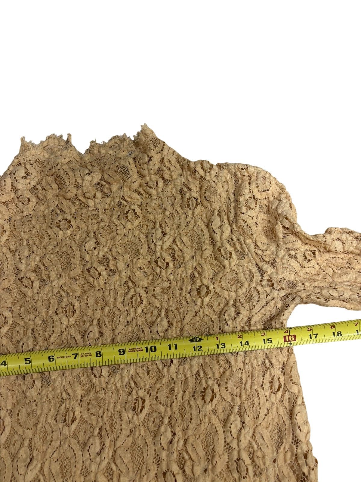 Helmut Lang HELMUT LANG High Neck Stretch Nude Lace Top Women Size /L Size L / US 10 / IT 46 - 13 Thumbnail