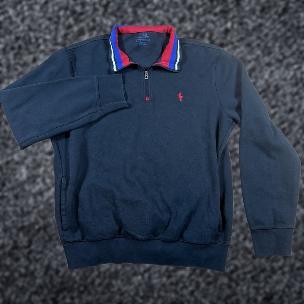 Ralph Lauren Ralph Lauren Polo Quarter Zip Sweater Mens M Black 90s Casual Pullover Golf Size US M / EU 48-50 / 2 - 1 Thumbnail