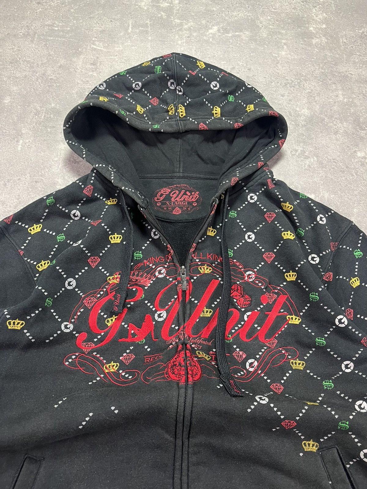 G-Unit G-Unit Printed Casino Motive Baggy Zip Hoodie XL AOP 50 Cent Size US XL / EU 56 / 4 - 5 Thumbnail
