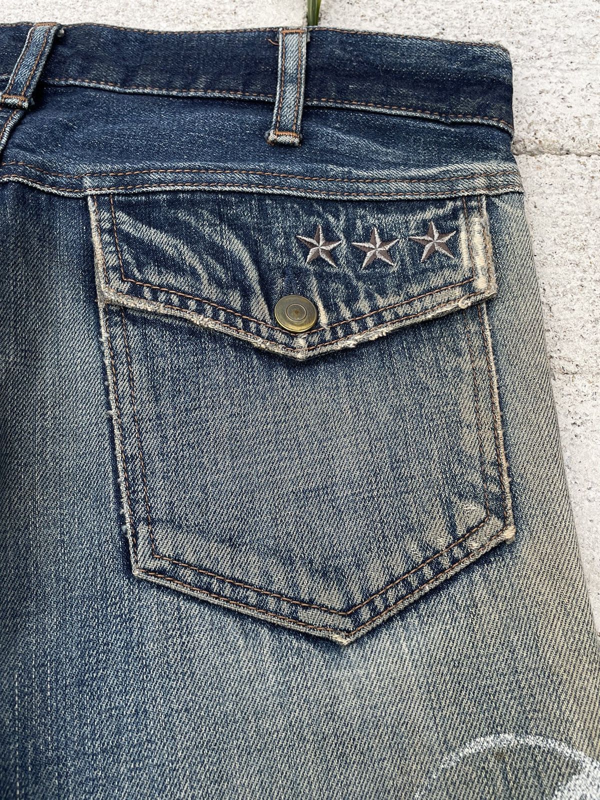 Boycott × If Six Was Nine × Japanese Brand Boycott 3 Stars Mud Wash Clawmark Distressed Denim (A23) Size US 31 - 14 Thumbnail