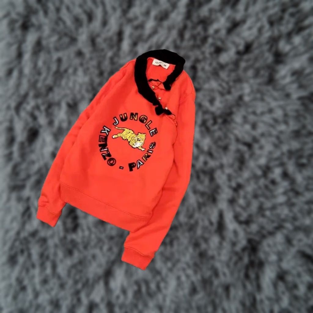 Kenzo KENZO x H&M Sweatshirt Women's Orange Logo Jungle Paris Big Logo Crew Neck Long Sleeve M Vintage No Size M / US 6-8 / IT 42-44 - 1 Thumbnail