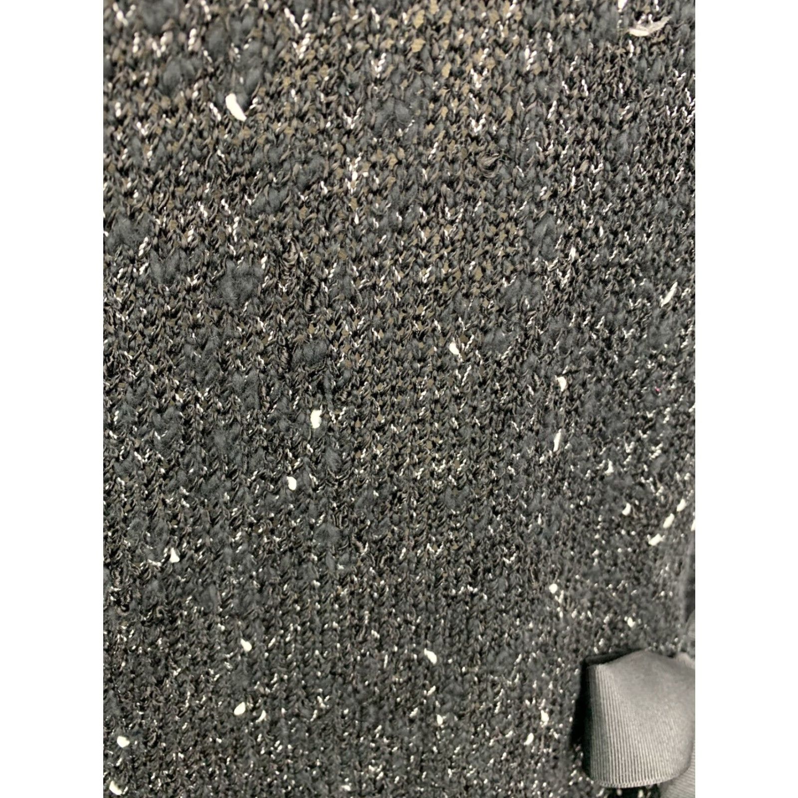 Vintage VINTAGE Large Elaris Women's Black Nubby Sweater Scalloped Hem Grosgrain Ribbon Detail 100% Rayon Made in USA Womens L Black Sweater 90s Event Size L / US 10 / IT 46 - 6 Thumbnail