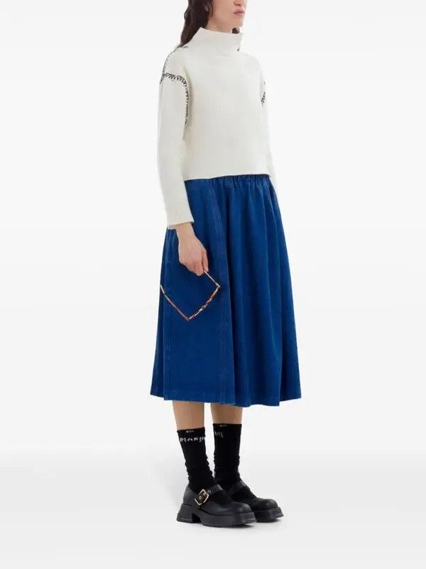 Marni o1w1db11125 Decorative-Stitching Jumper in White Size L / US 10 / IT 46 - 5 Thumbnail