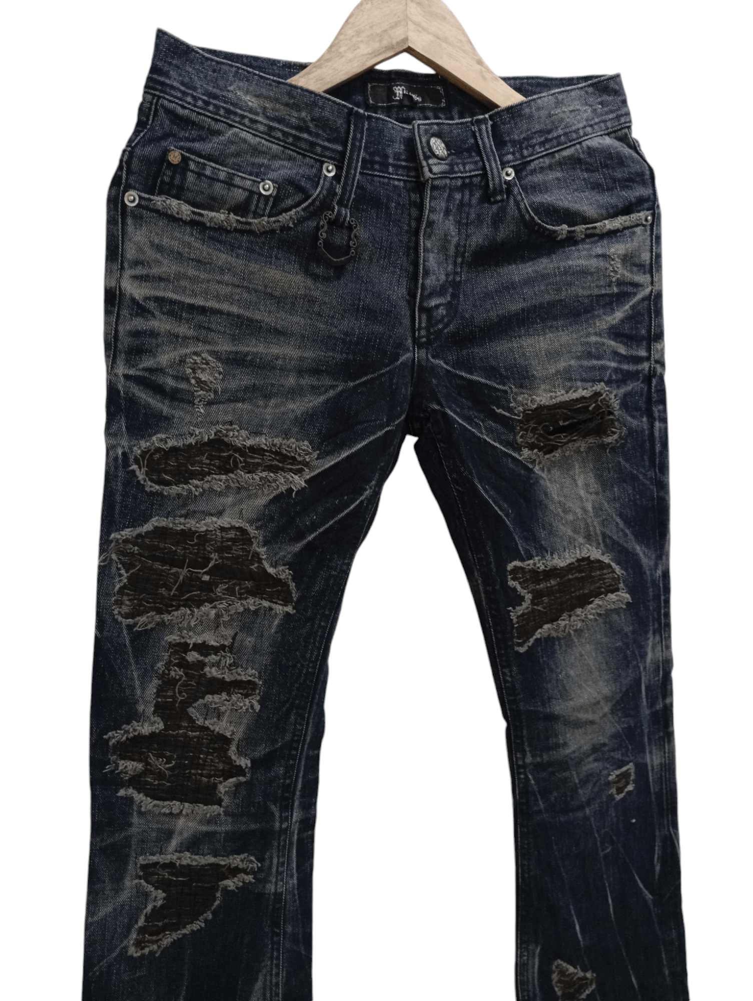 Japanese Brand × Vintage 🔥🔥Midas Patchwork Distressed Jeans Denim Size US 30 / EU 46 - 3 Thumbnail