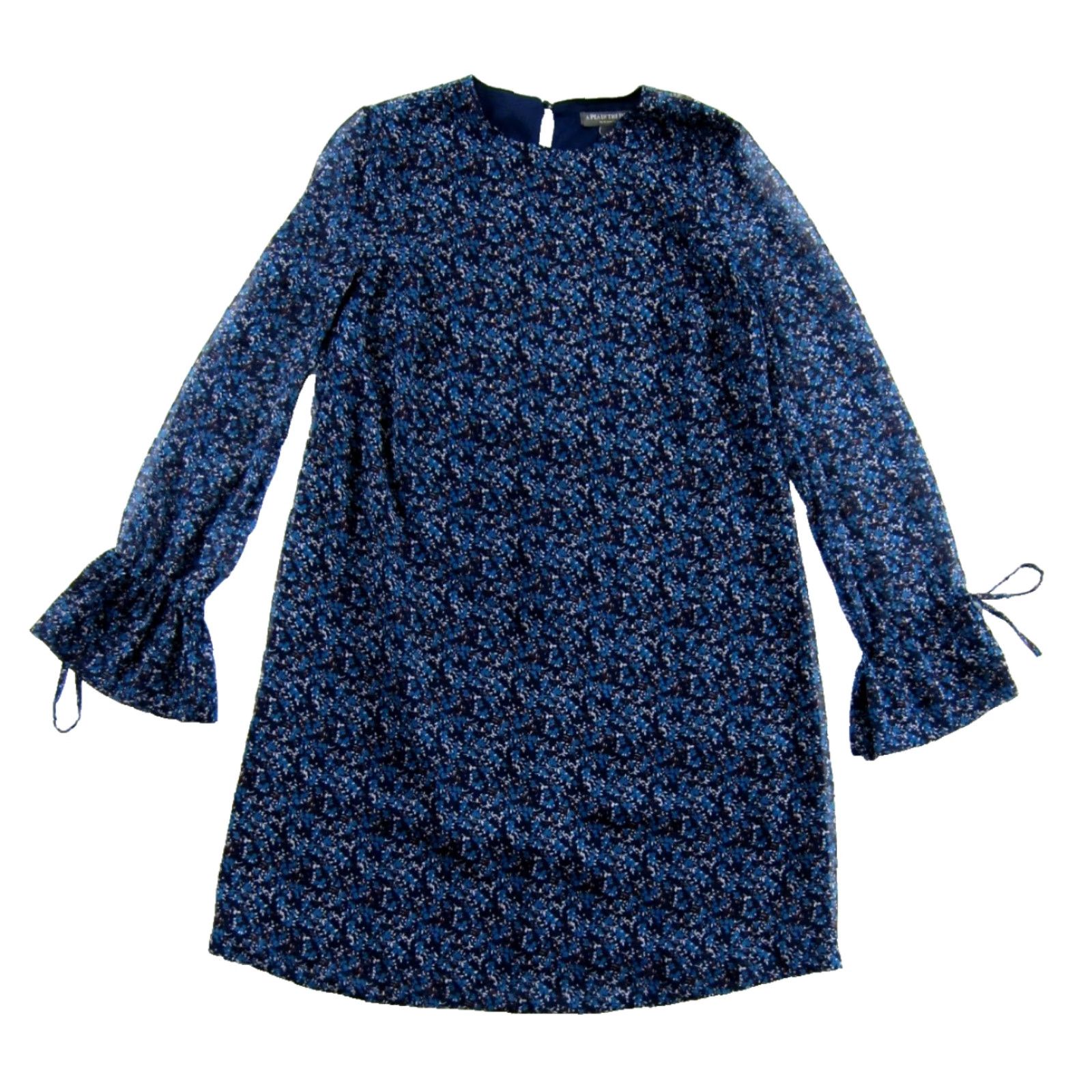Vintage A Pea In The Pod Maternity Floral Long Sleeve Tunic Blue XS Dress Size XS / US 0-2 / IT 36-38 - 2 Thumbnail