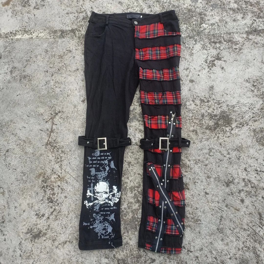 image of Killstar x Punk And Yo K Star Punk Pants Classic Vintage Gothic Industrial Metal in Black Colorbloc