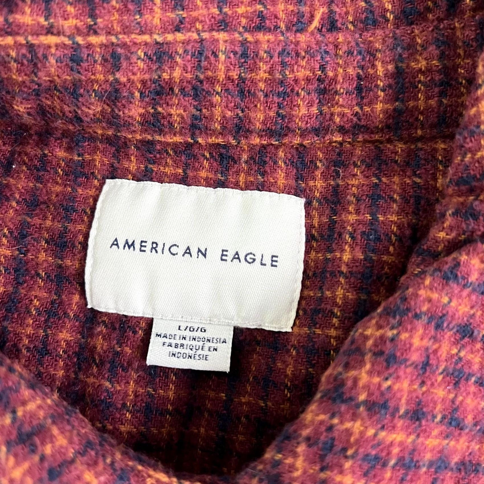 American Eagle Outfitters VINTAGE American Eagle Outfitters Button-Up Shirt Womens Large Red Plaid Flannel Cropped Size L / US 10 / IT 46 - 3 Thumbnail