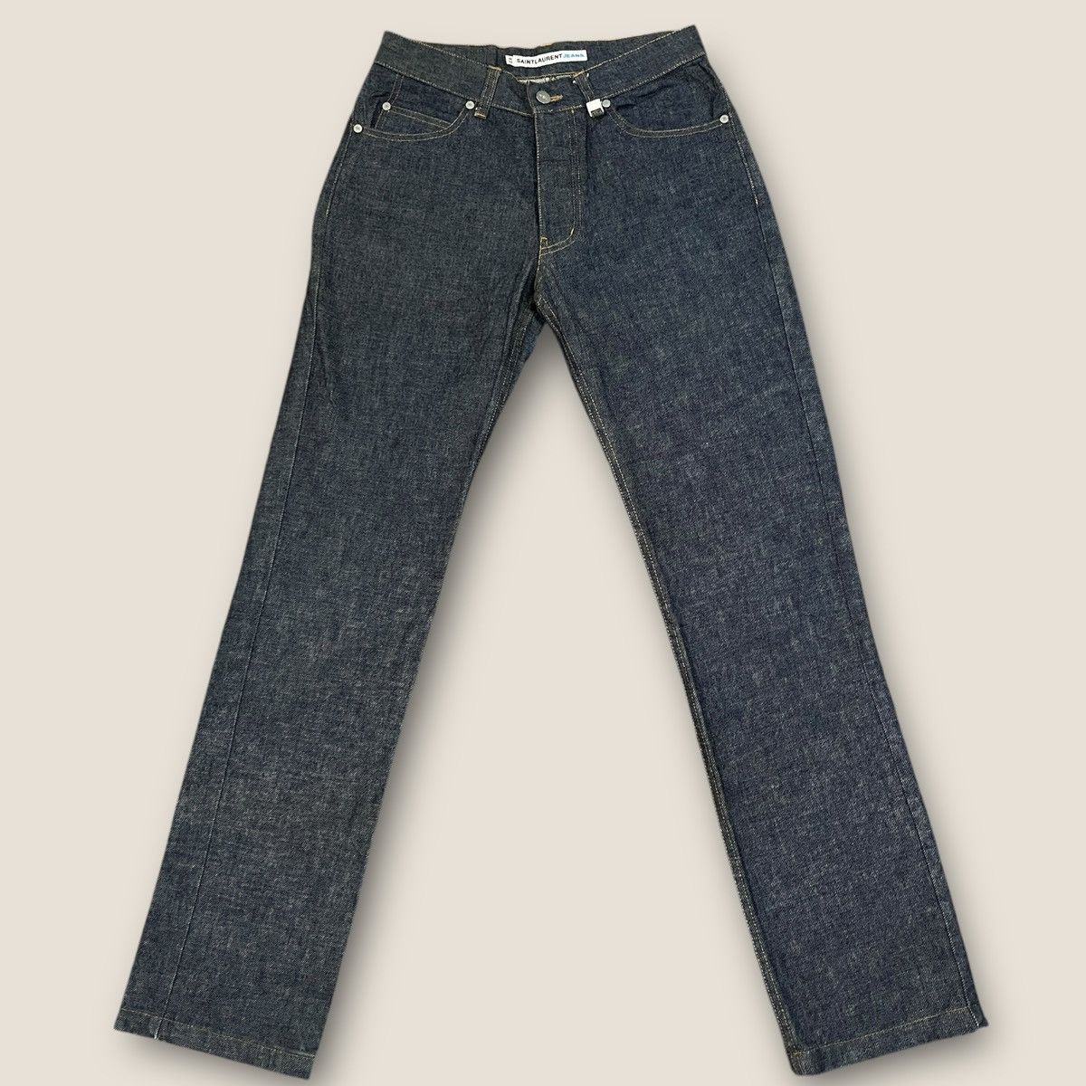 Saint Laurent Paris Vintage Saint Lauren Raw Denim Jeans Loose Straight Cut Size 29" - 1 Thumbnail