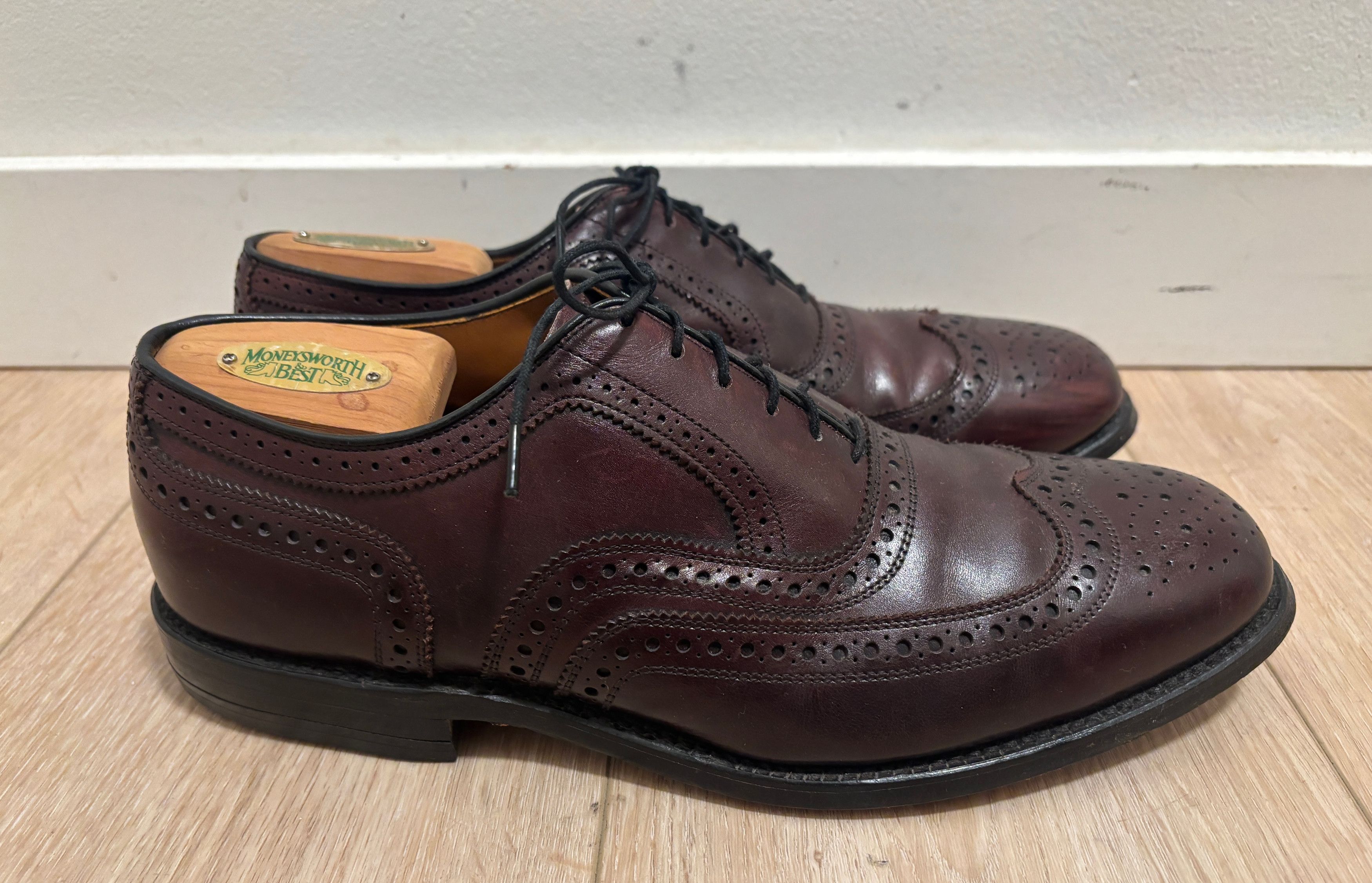 $400 Fairhaven Brown Wingtip Brogue Oxford Dress Shoes