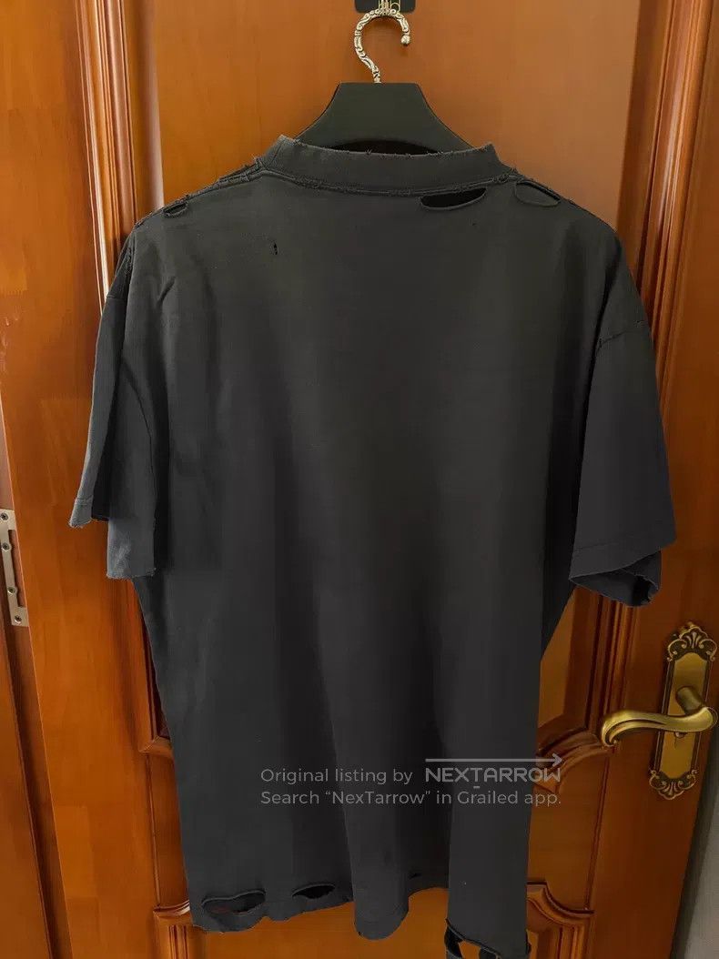 Balenciaga Balenciaga Earth Print Hole Short Sleeve T-Shirt Size US M / EU 48-50 / 2 - 2 Thumbnail