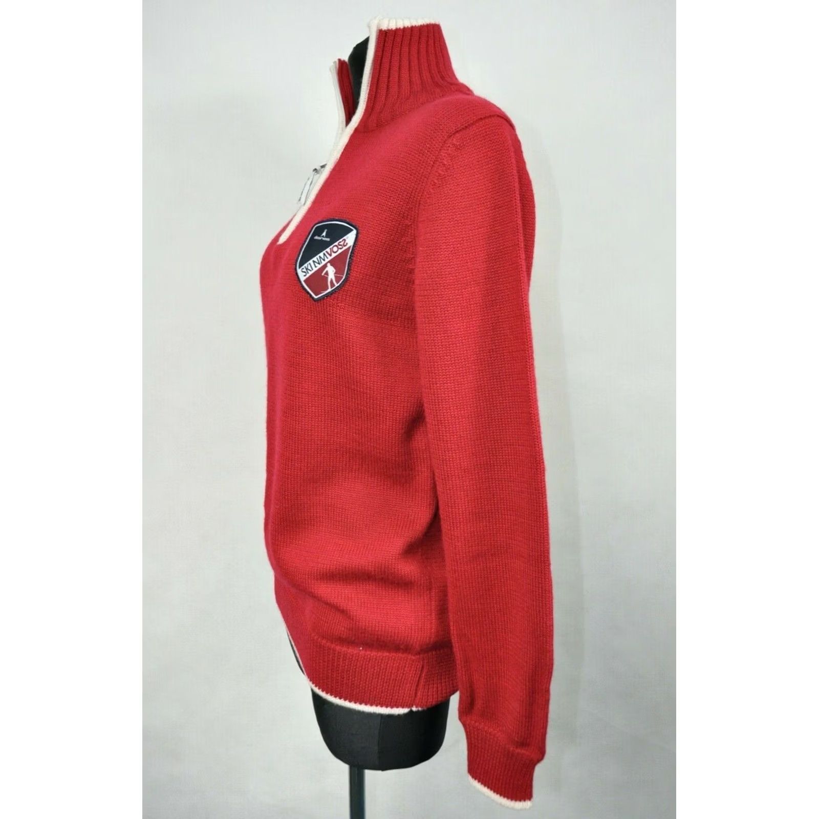 Vintage ASNES OF NORWAY Sweater Women's Red L Pullover Knit 50% Wool 50% Acrylic High Neck Long Sleeve Casual Vintage No N/A Size L / US 10 / IT 46 - 2 Thumbnail