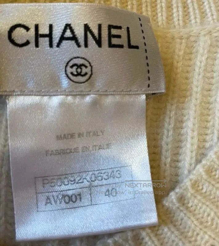 Chanel Chanel Winter Cream Cashmere Sweater . Size L / US 10 / IT 46 - 2 Thumbnail