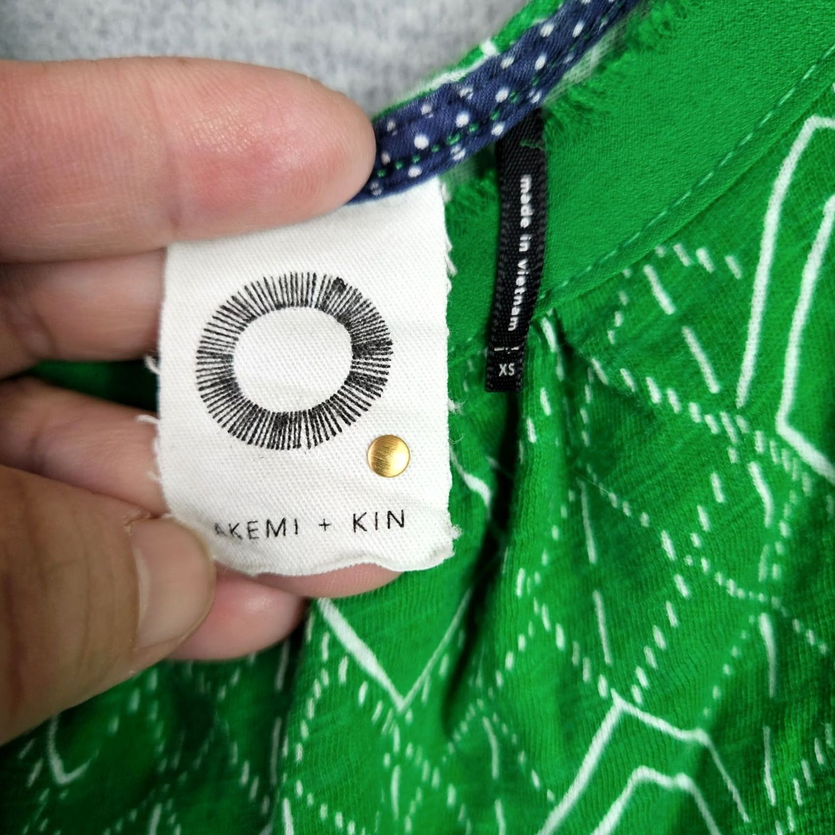 Anthropologie Akemi + Kin Tank Top Women’s XS Green Geometric Sleeveless Tank Top Size XS / US 0-2 / IT 36-38 - 3 Thumbnail