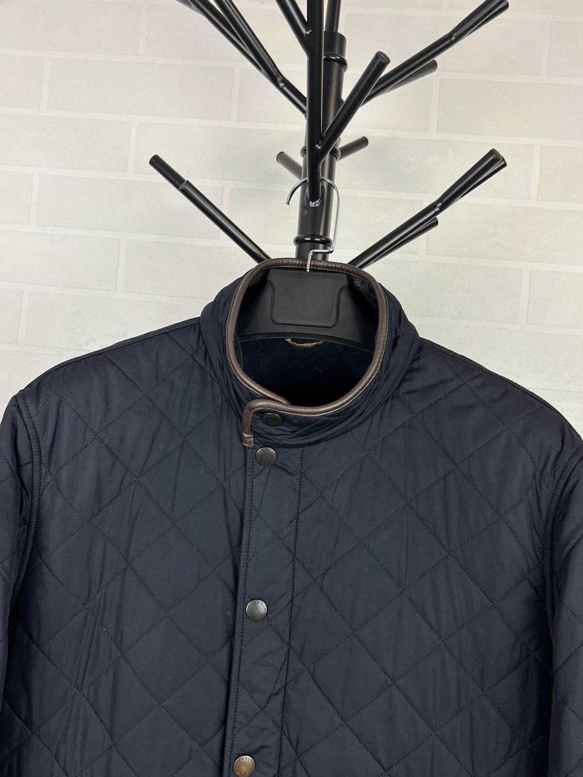 Barbour BARBOUR Jacket Quilted POWELL Pockets Logo Blue Men’s Size US XL / EU 56 / 4 - 2 Thumbnail
