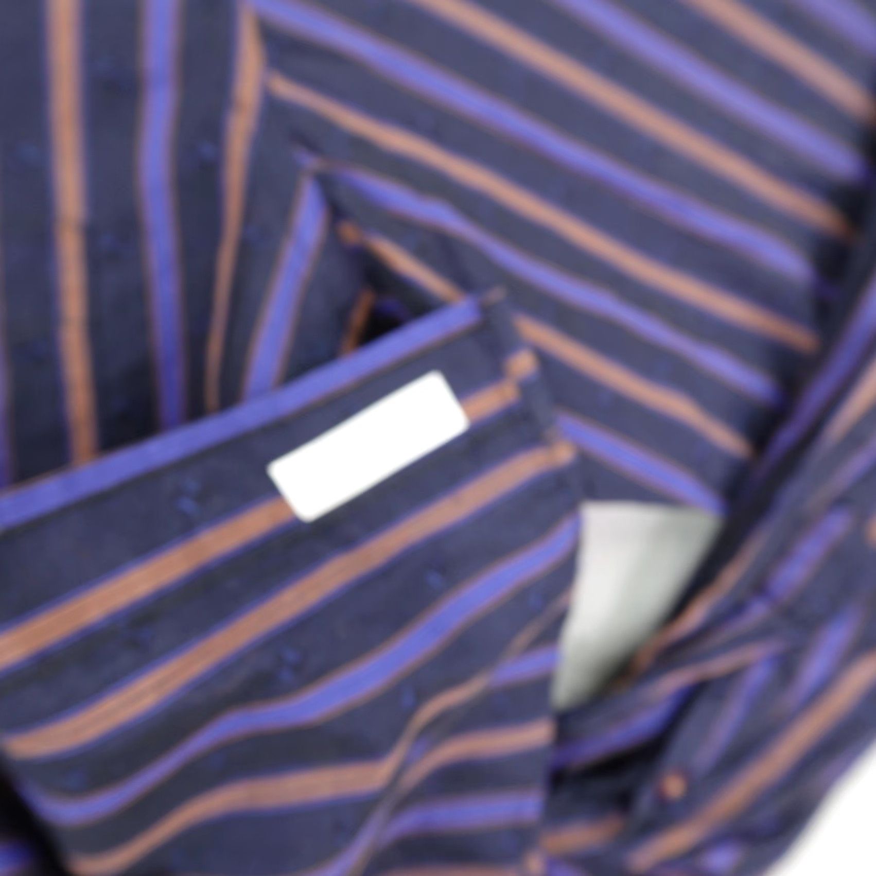 BUGATCHI Bugatchi Uomo Shirt Mens Large Striped Blue Brown Flip Cuffs Button Long Sleeve Size US L / EU 52-54 / 3 - 6 Thumbnail