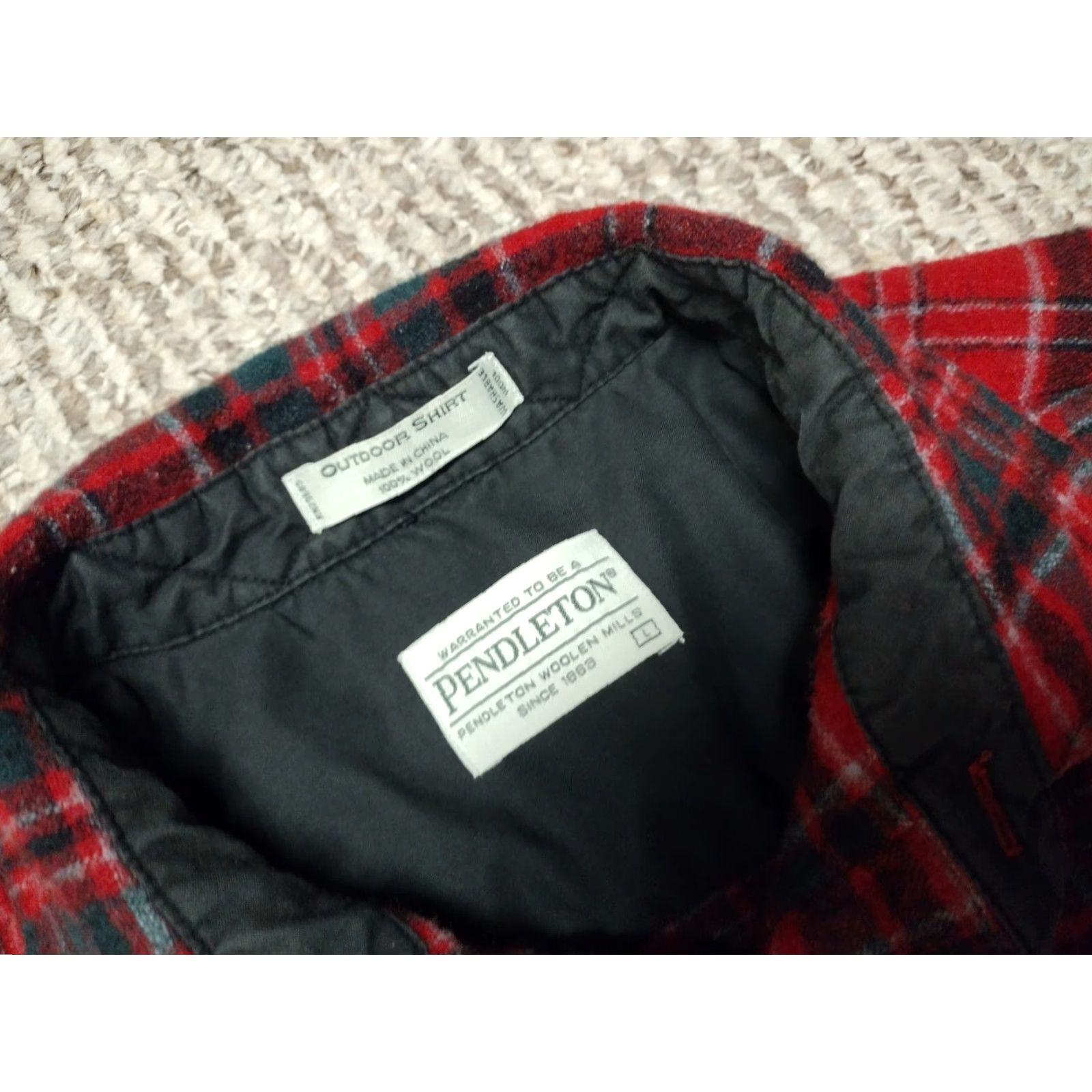 Pendleton VINTAGE Pendleton Outdoor Shirt L Red Plaid Wool Wool Shirt Mens Long Sleeve Button-Up Vintage: No Size US L / EU 52-54 / 3 - 2 Thumbnail