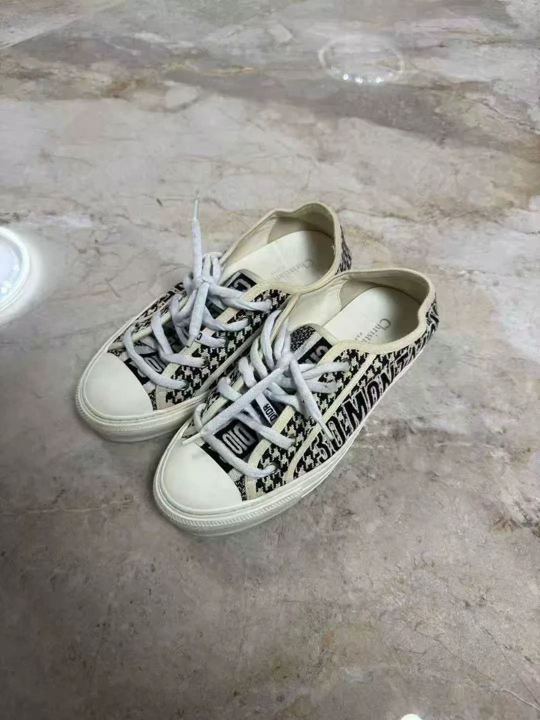 Dior Dior Houndstooth Canvas Shoes Size US 7 / IT 37 - 1 Thumbnail