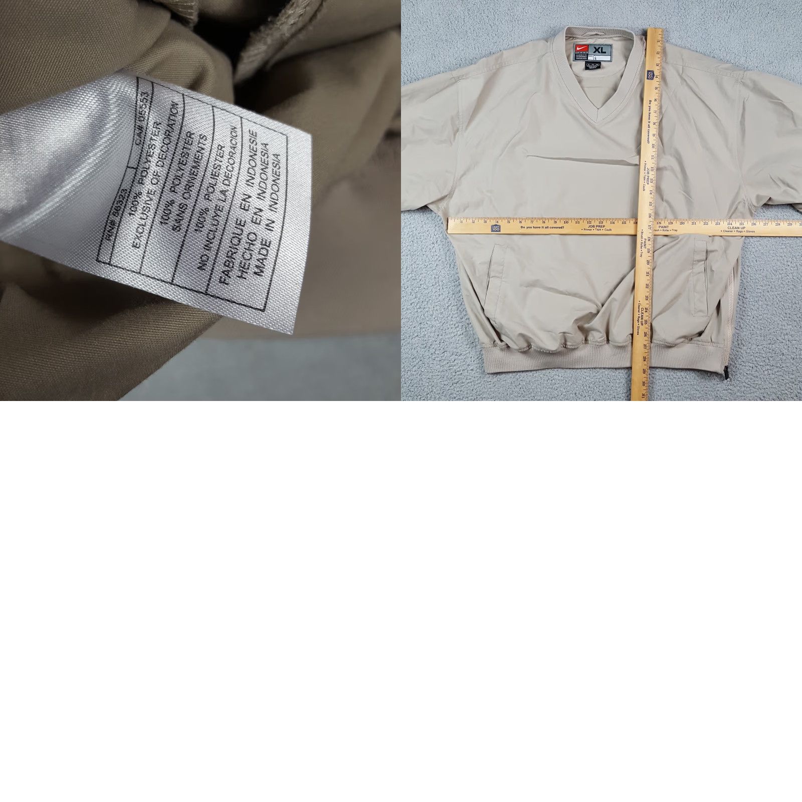 Nike VINTAGE Nike Windbreaker Jacket Mens XL Beige 90s Y2K Sports Outdoor Logo Zipper Full Zip Pockets Size US XL / EU 56 / 4 - 8 Thumbnail