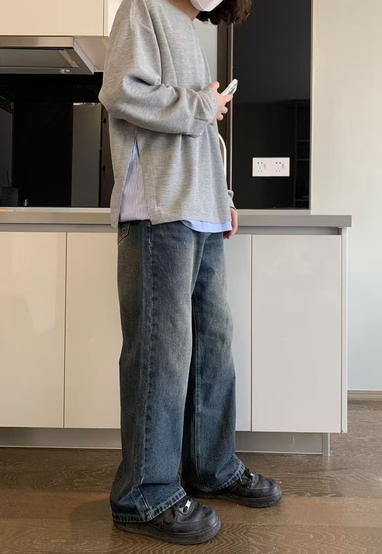 Japanese Brand × Jean Blue washed distressed straight jeans y2k Size US 32 / EU 48 - 4 Thumbnail