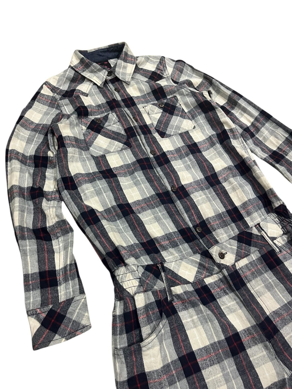 Japanese Brand X-girl checkered longsleeve short set up all in one jumpsuit Size XS / US 0-2 / IT 36-38 - 5 Thumbnail