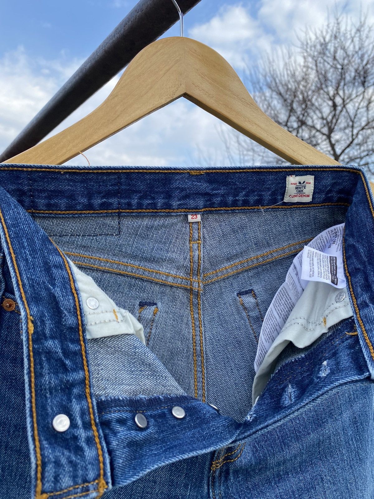 Levi's × Vintage Deadstock Levi’s White Oak Cone Denim Jeans Rare W23 XSS-XS Size 23" - 7 Thumbnail