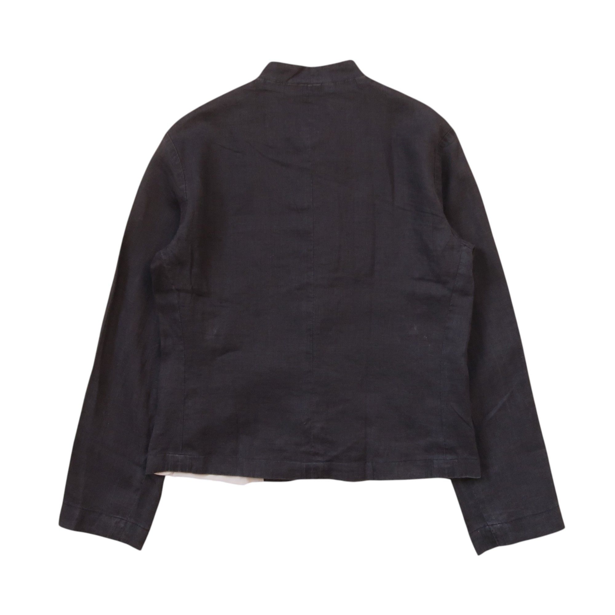 Jil Sander Jil Sander Faded Black Cropped Jacket Linen Size US S / EU 44-46 / 1 - 2 Thumbnail