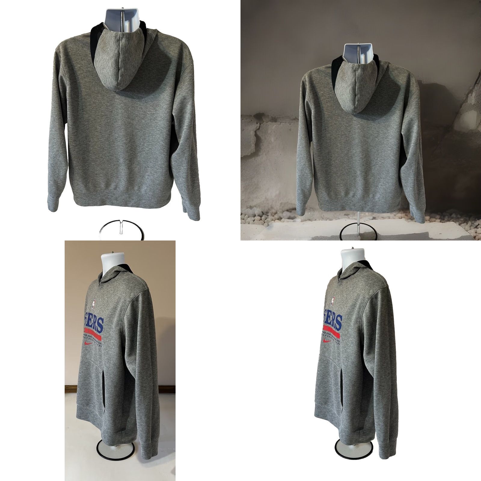 Nike Nike Hoodie Men L Gray 76ers Dri Fit CN3872-063 NBA Sportswear Basketball Logo Graphic Print Hoodie Mens Large Heather Gray Size US L / EU 52-54 / 3 - 8 Thumbnail